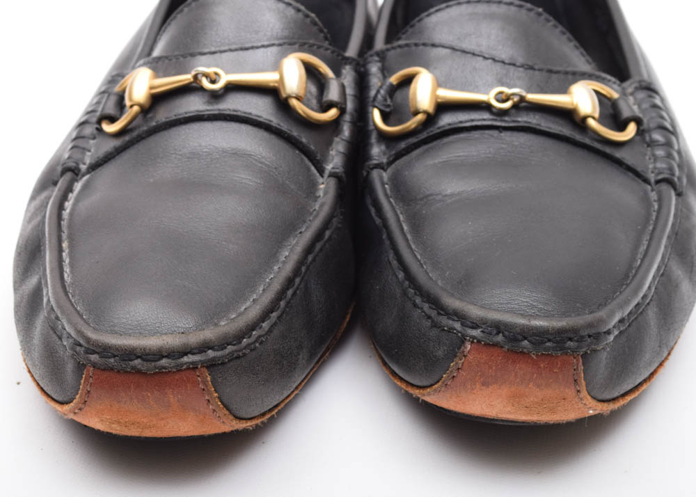 Men's Gucci Black Leather Driving Shoes