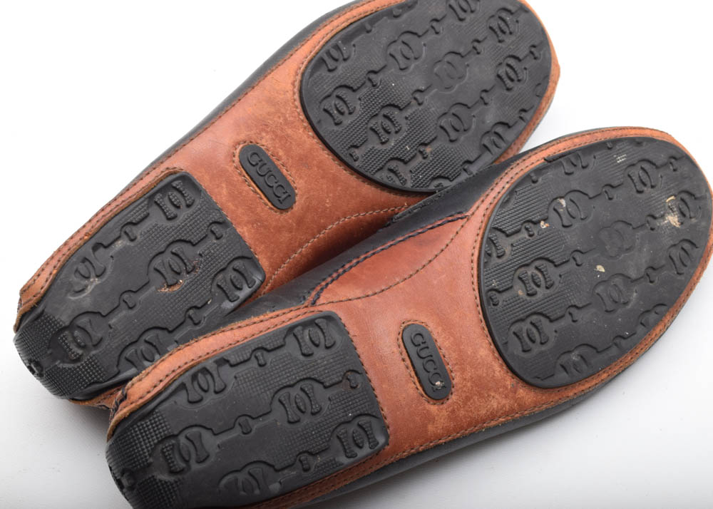 Men's Gucci Black Leather Driving Shoes