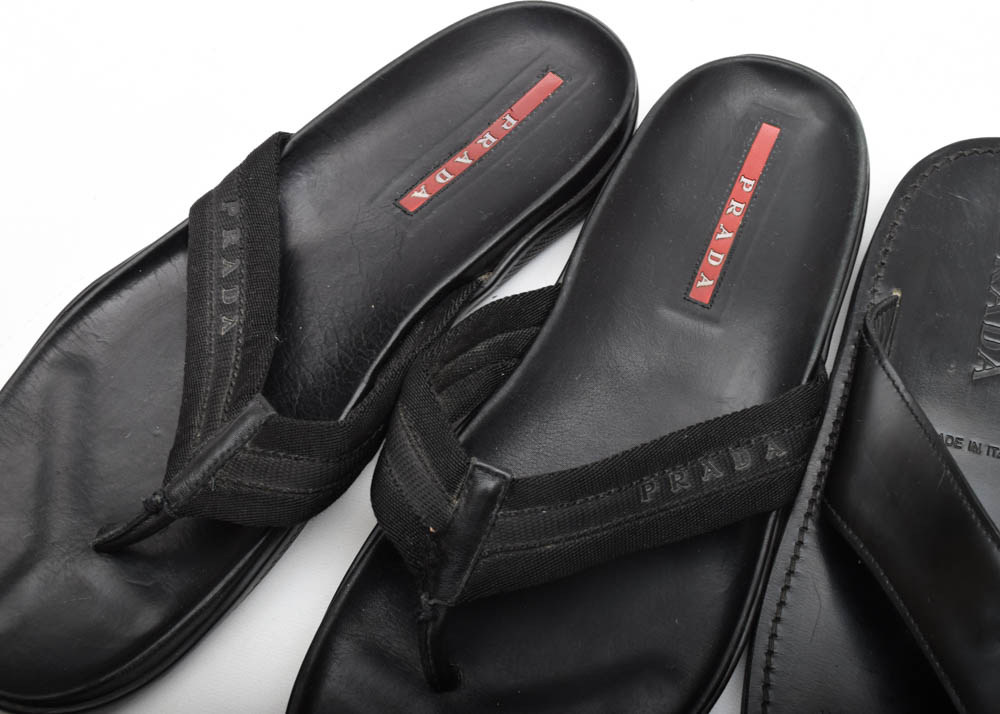 Men's Prada Leather Sandals