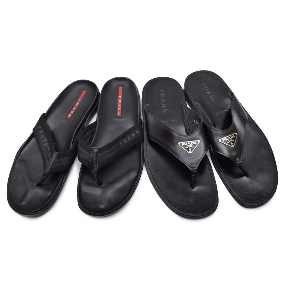 Men's Prada Leather Sandals