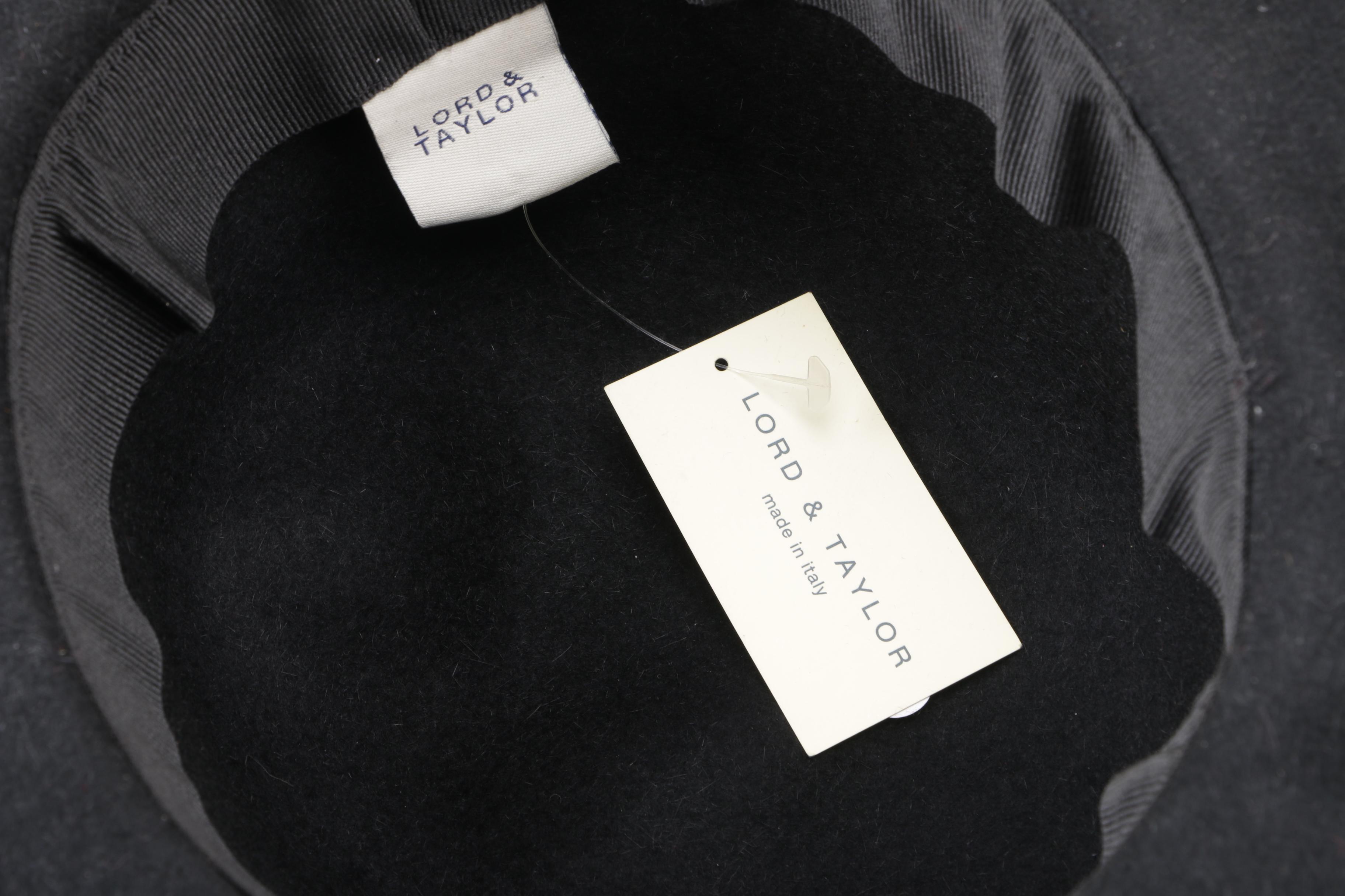 Helen Kaminski and Lord & Taylor Black Felted Rabbit Fur Wide Brim Hats