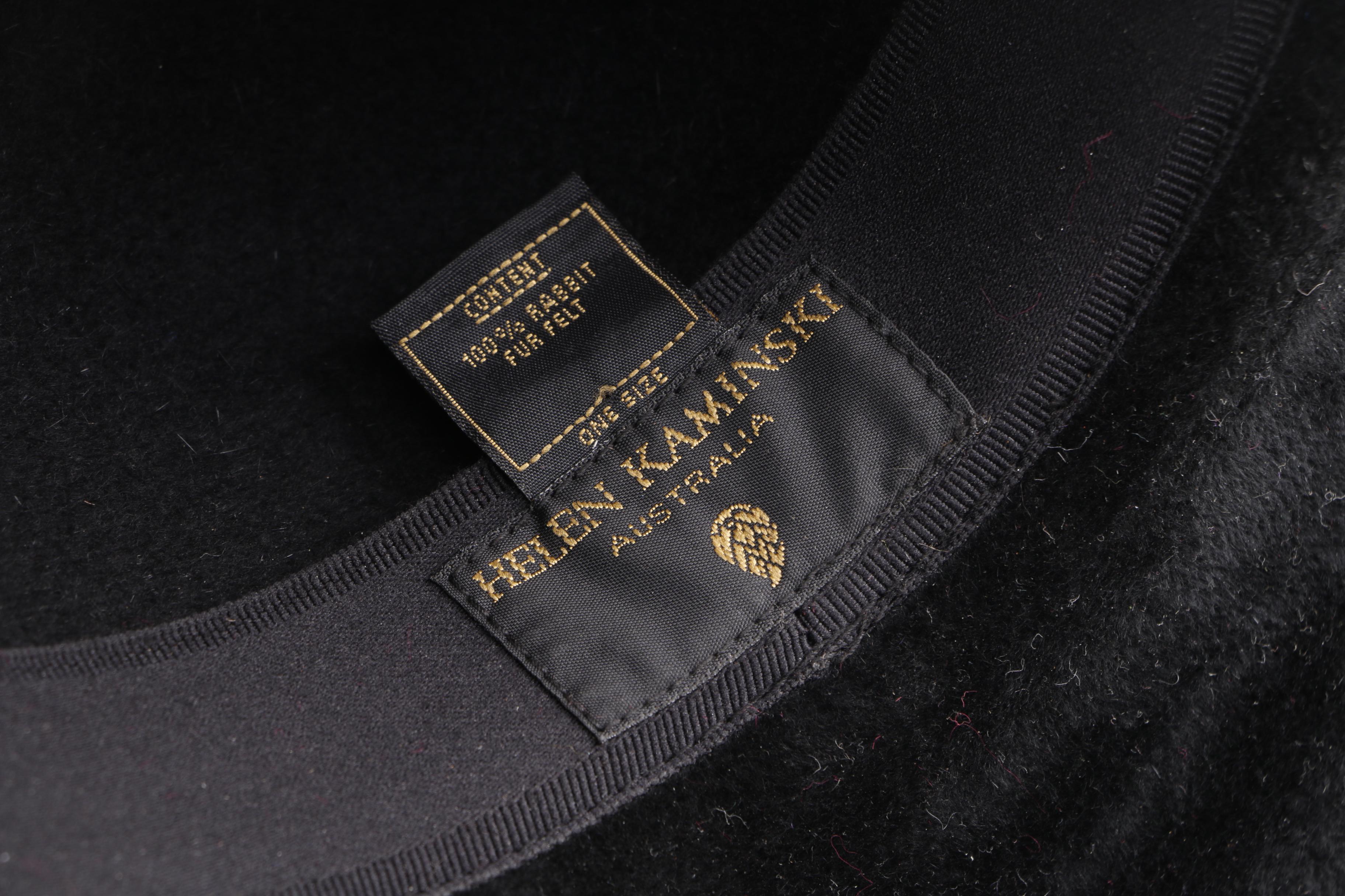 Helen Kaminski and Lord & Taylor Black Felted Rabbit Fur Wide Brim Hats