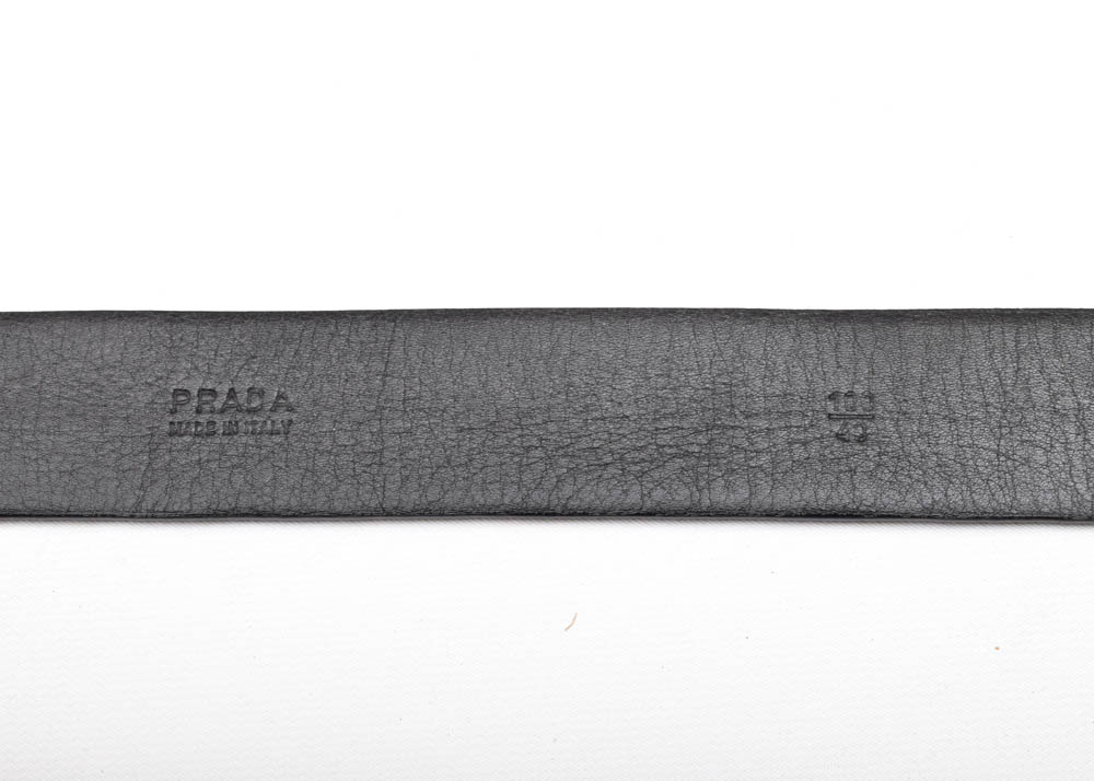 Men's Prada Black Leather Belt
