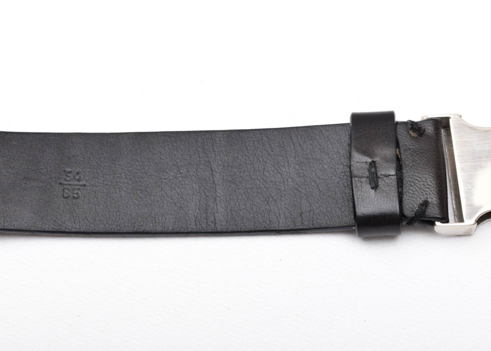 Men's Prada Black Leather Buckle Bet