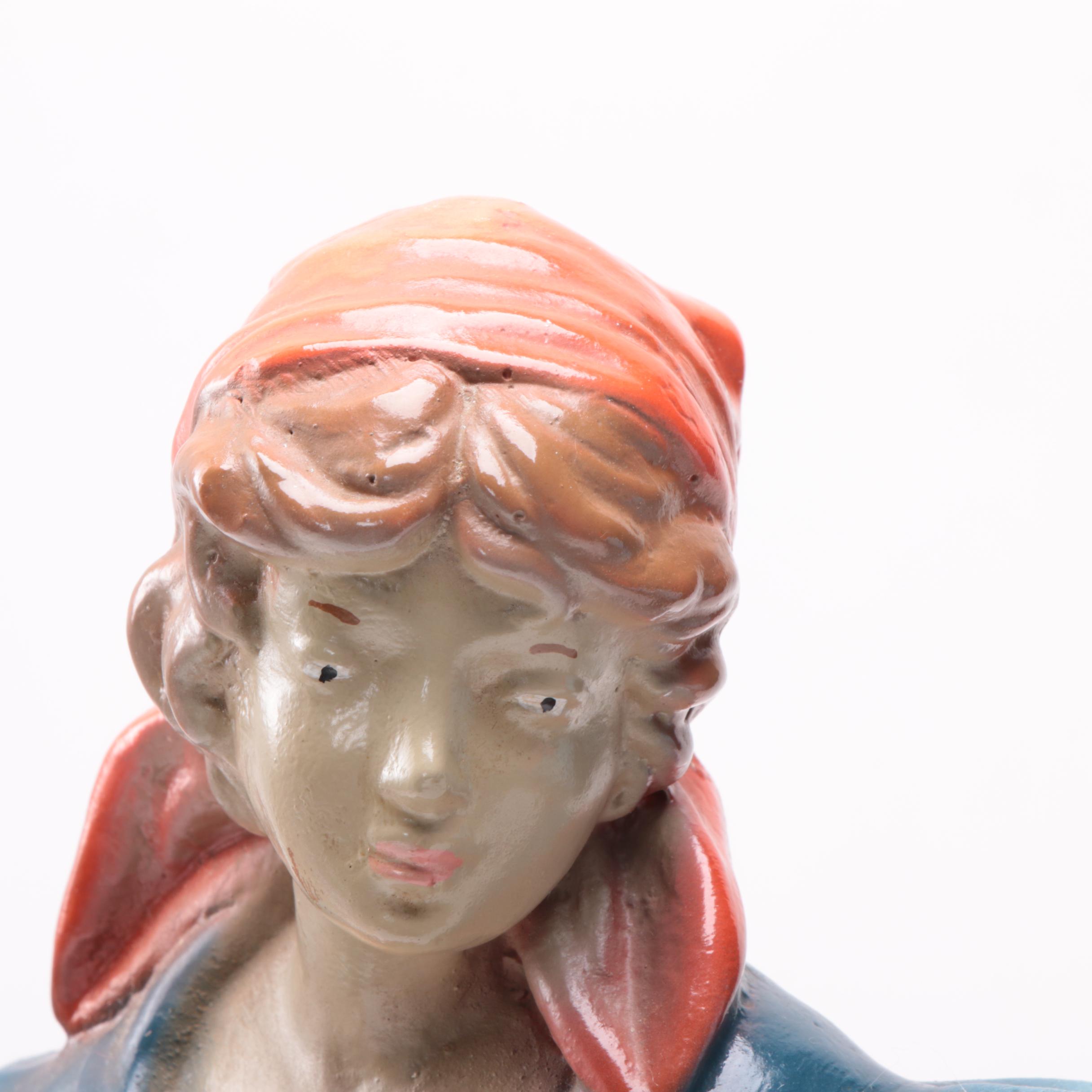 Chalkware Figurines of a Pastoral Couple