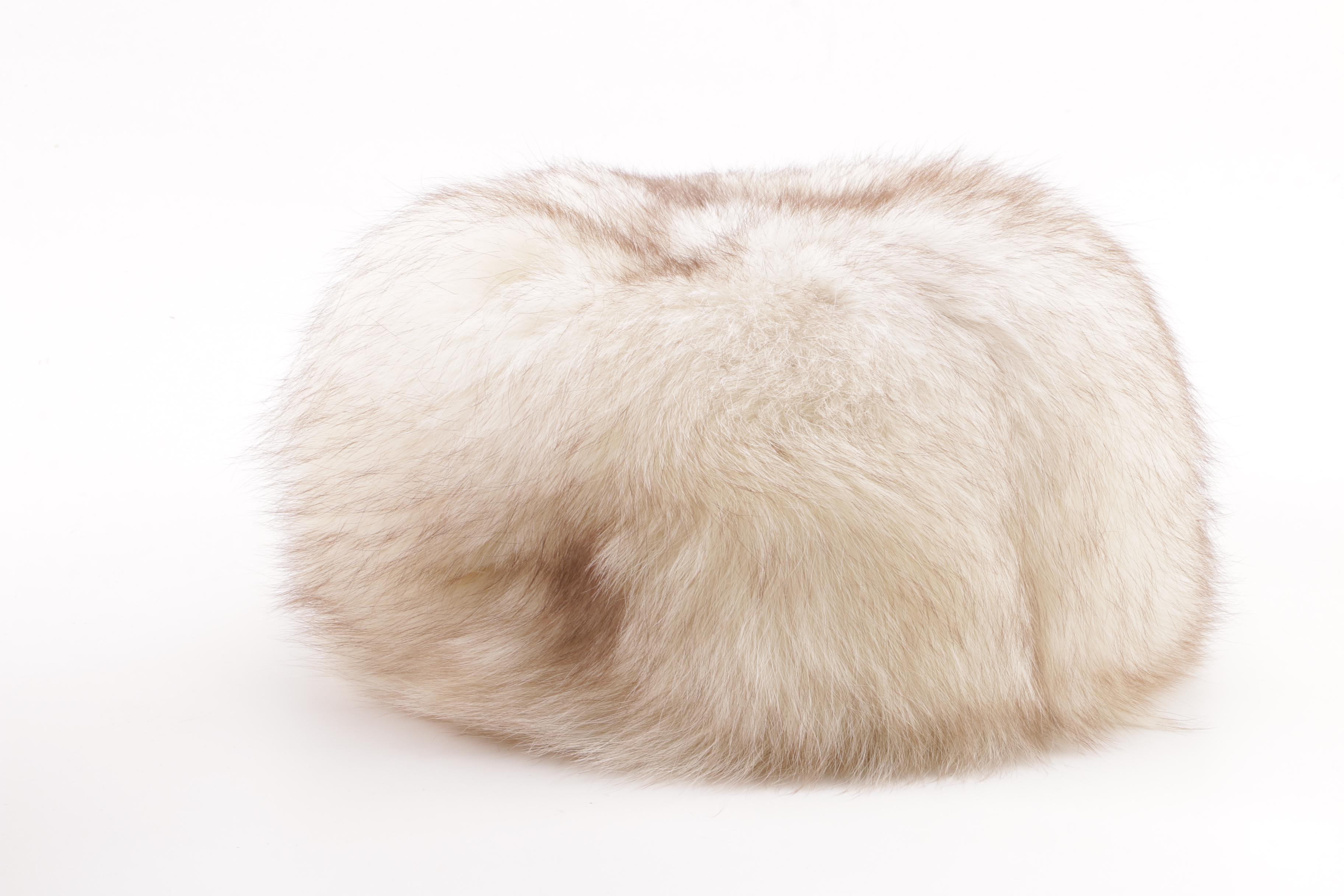 Women's Vintage Bachrach's Millinery Fox Fur Hat with Hat Box