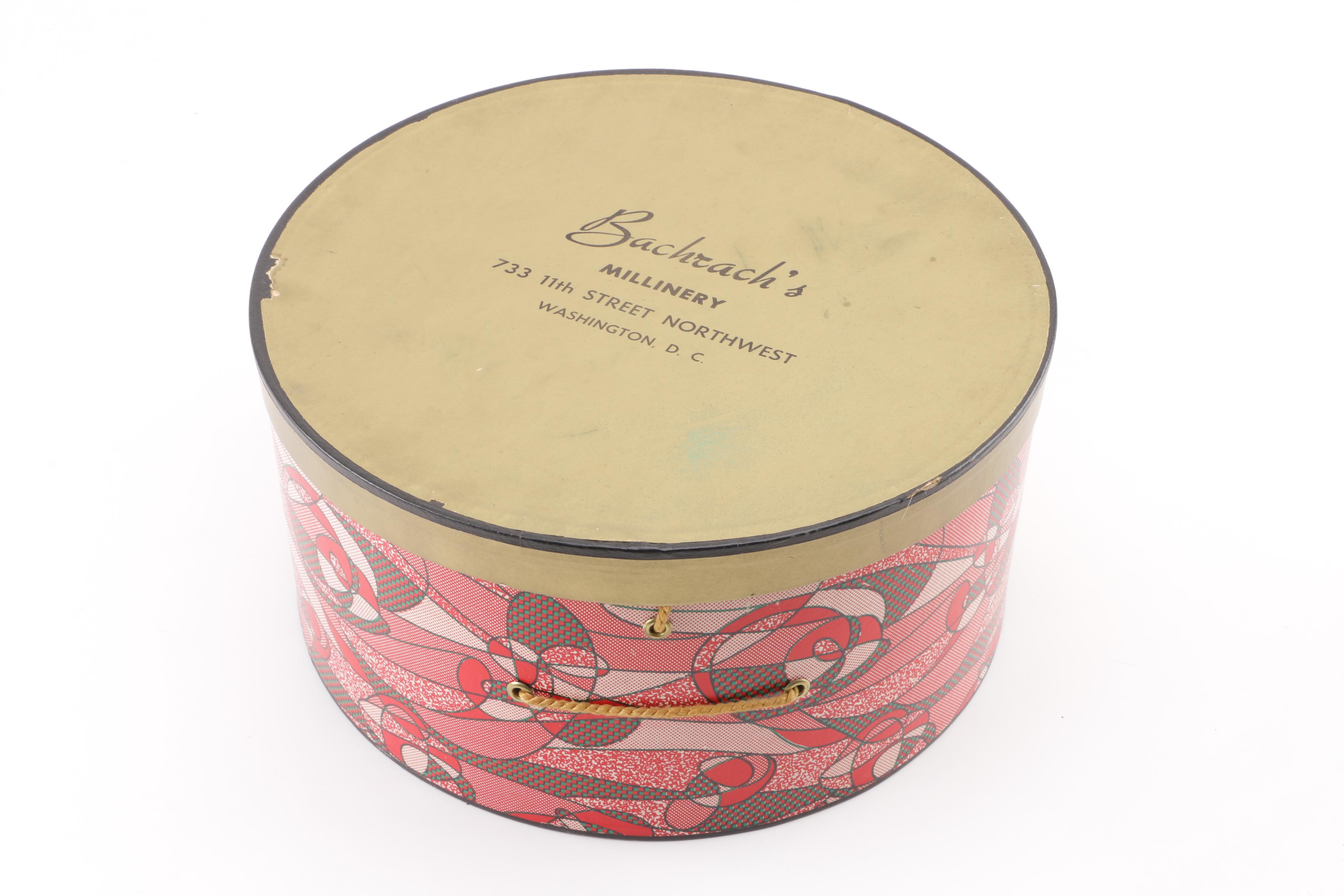 Women's Vintage Bachrach's Millinery Fox Fur Hat with Hat Box