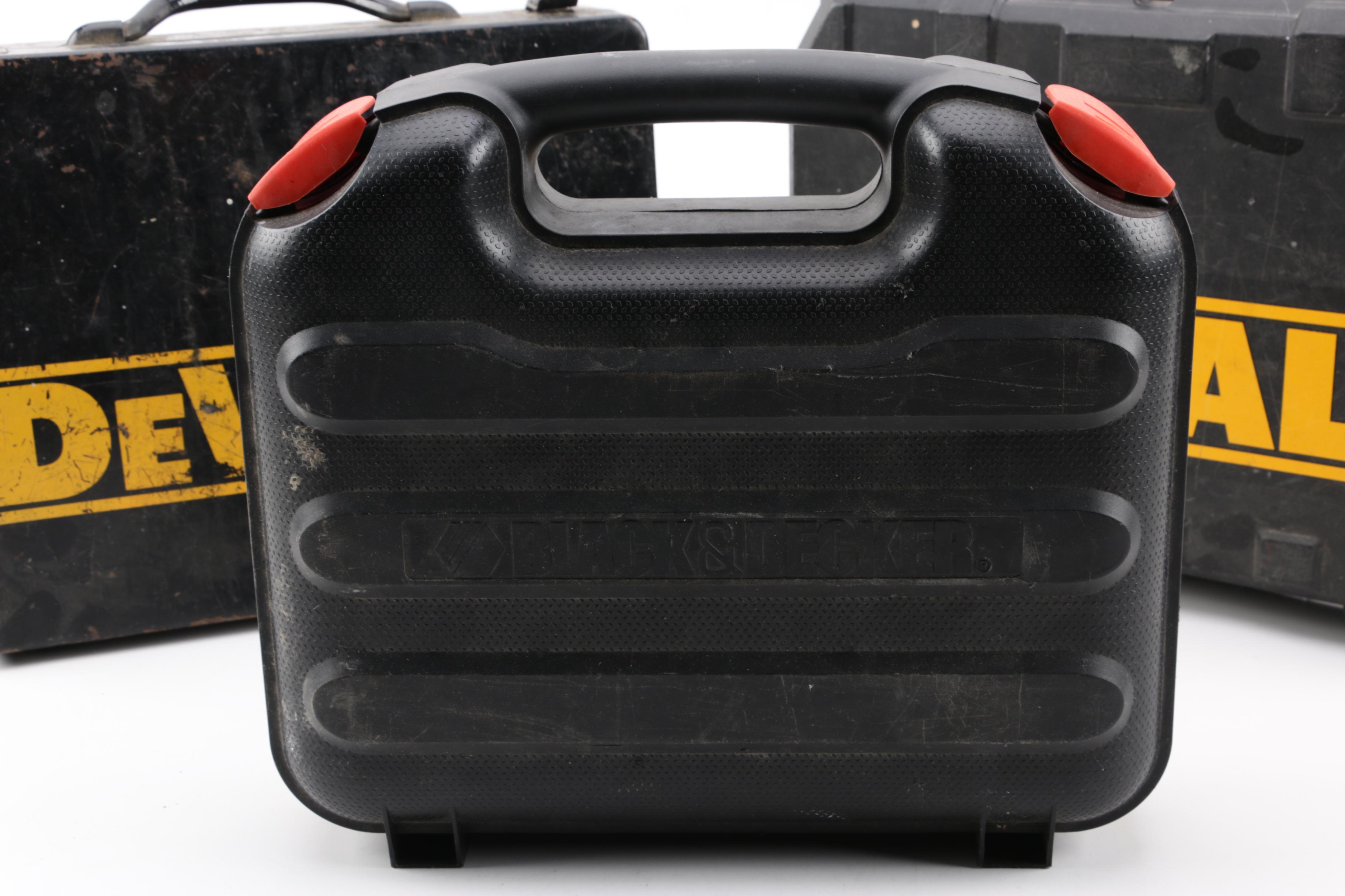 Dewalt Drill and Black+Decker Jig Saw with Drill Bit Sharpener