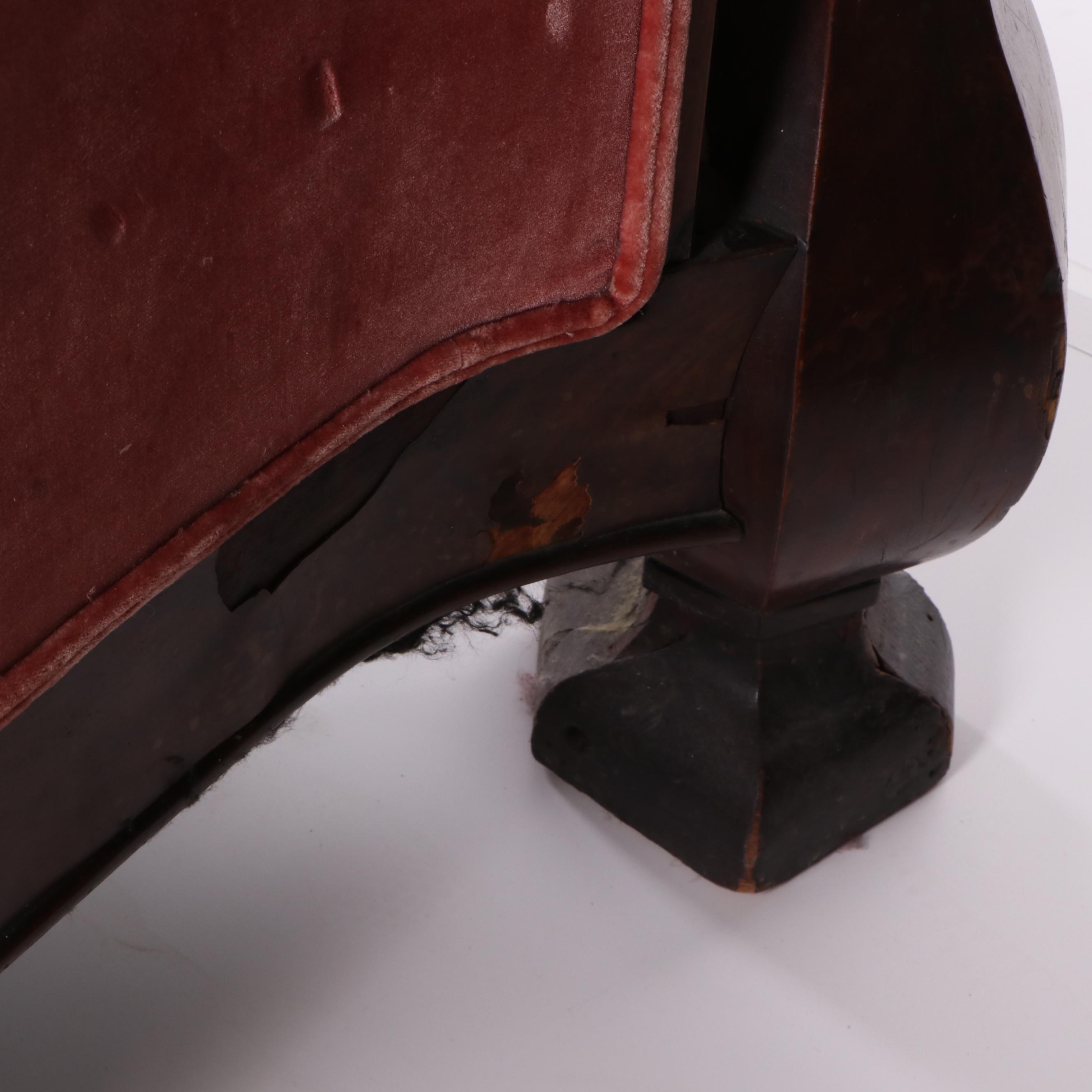 American Empire Mahogany Frame Upholstered Sofa, Mid-19th Century