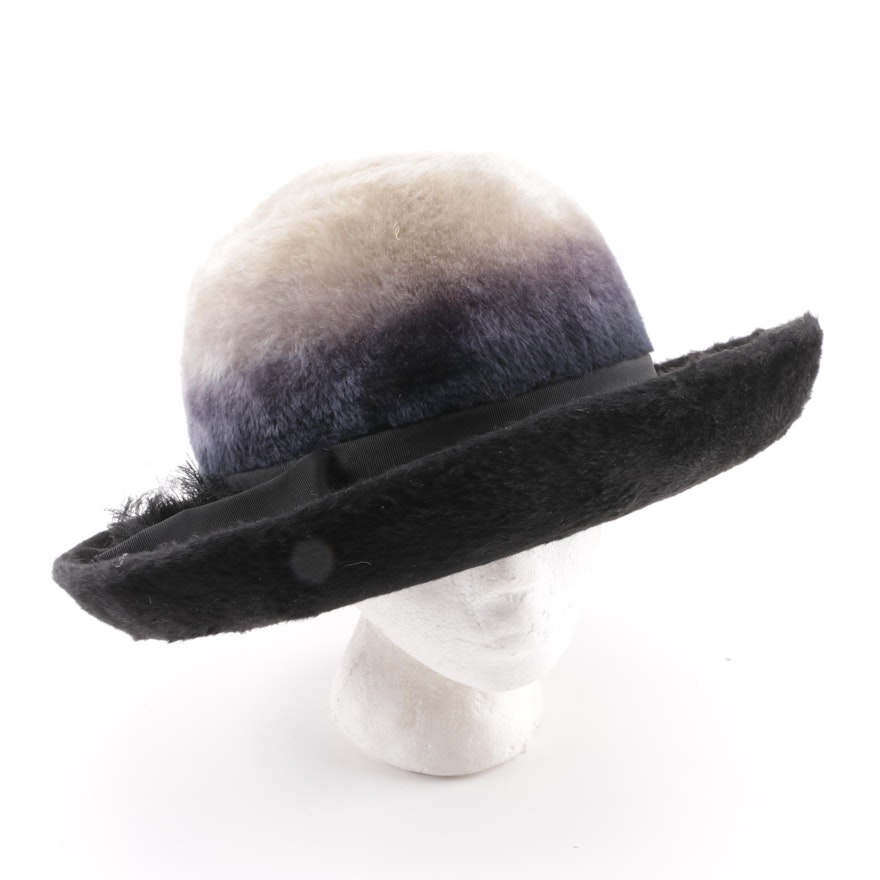 Women's Vintage Bachrach's Millinery Ombré Wool Hat