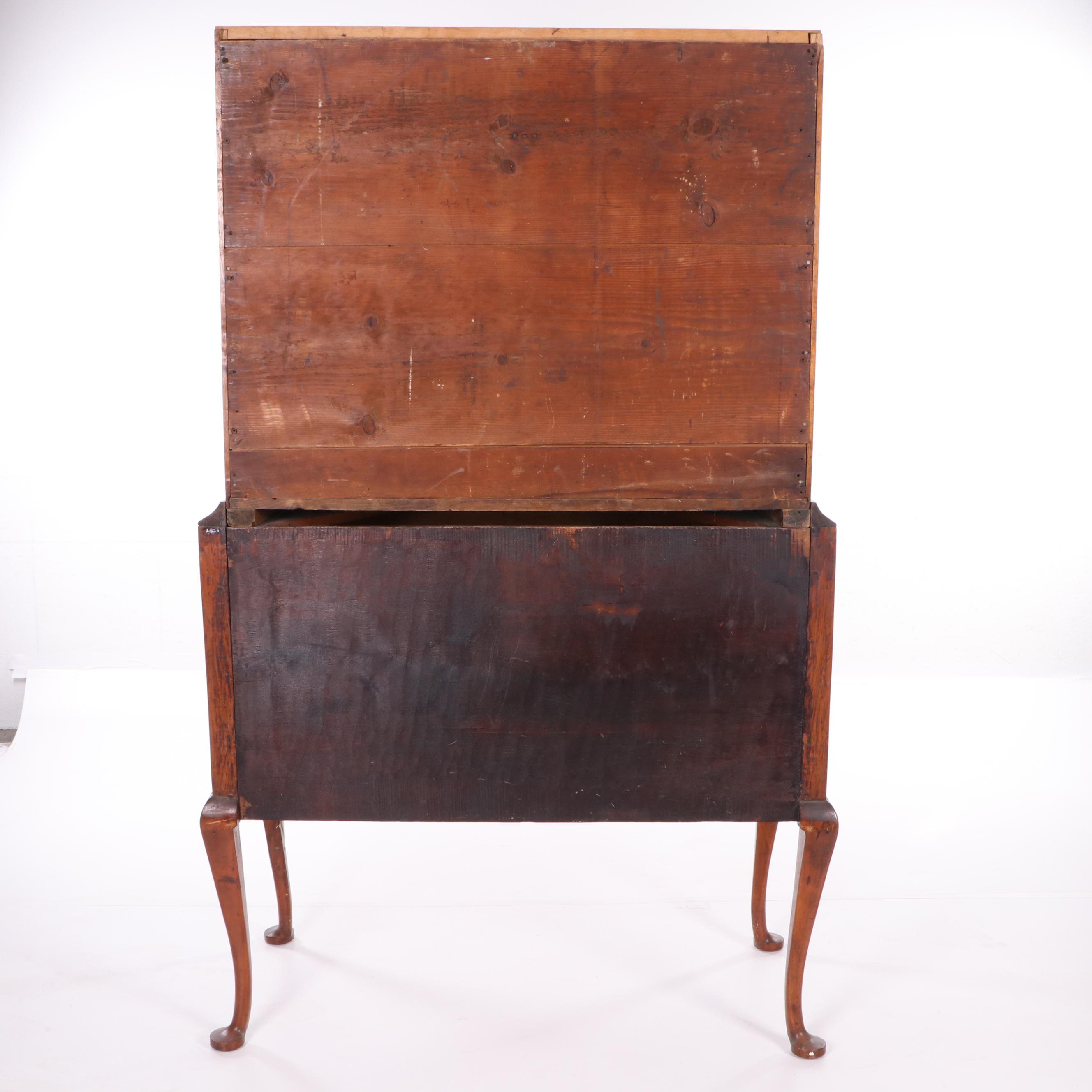 New England Queen Anne Cherrywood Highboy, Mid 18th Century