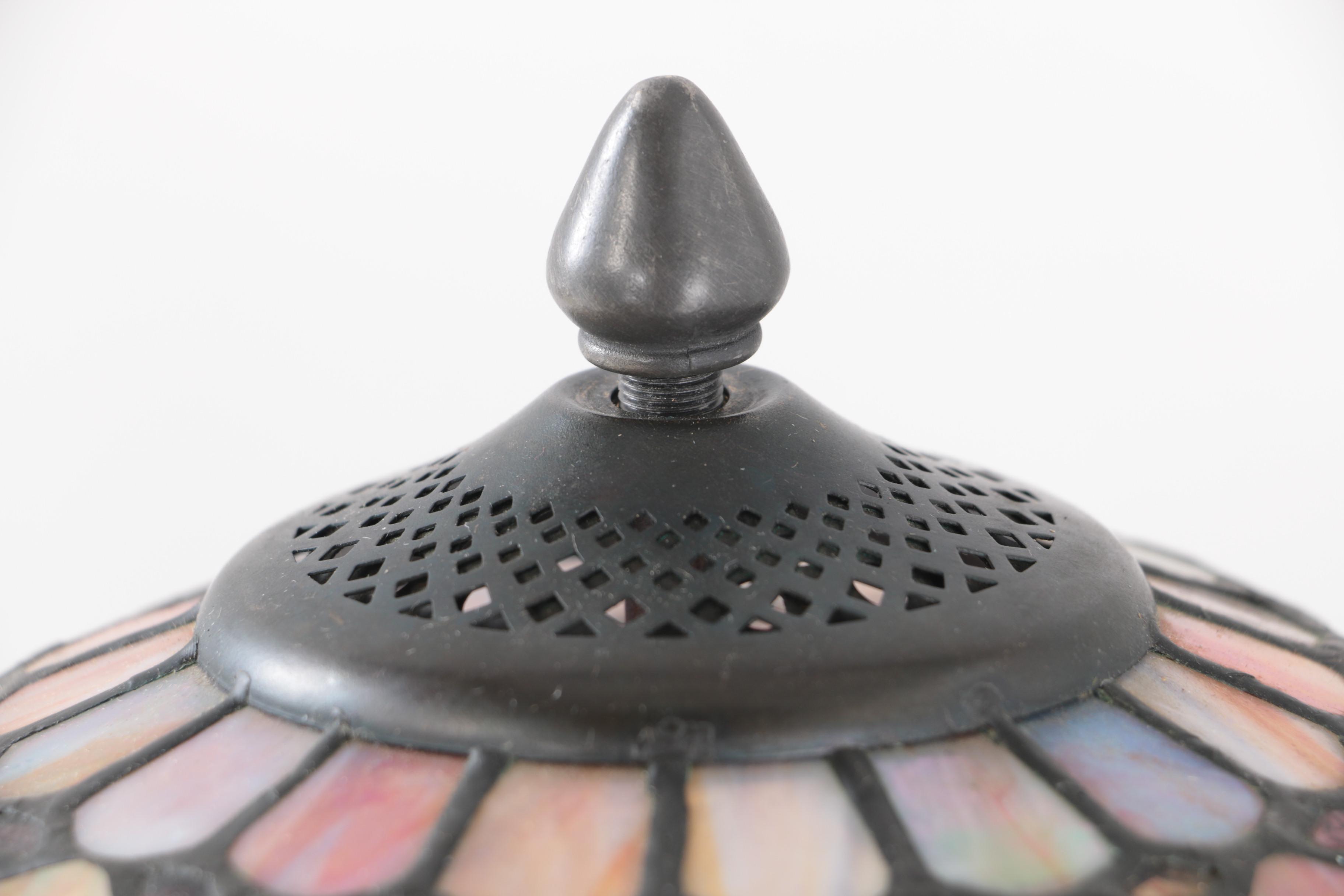 Dale Tiffany Craftsman Style Slag and Stained Glass Table Lamp