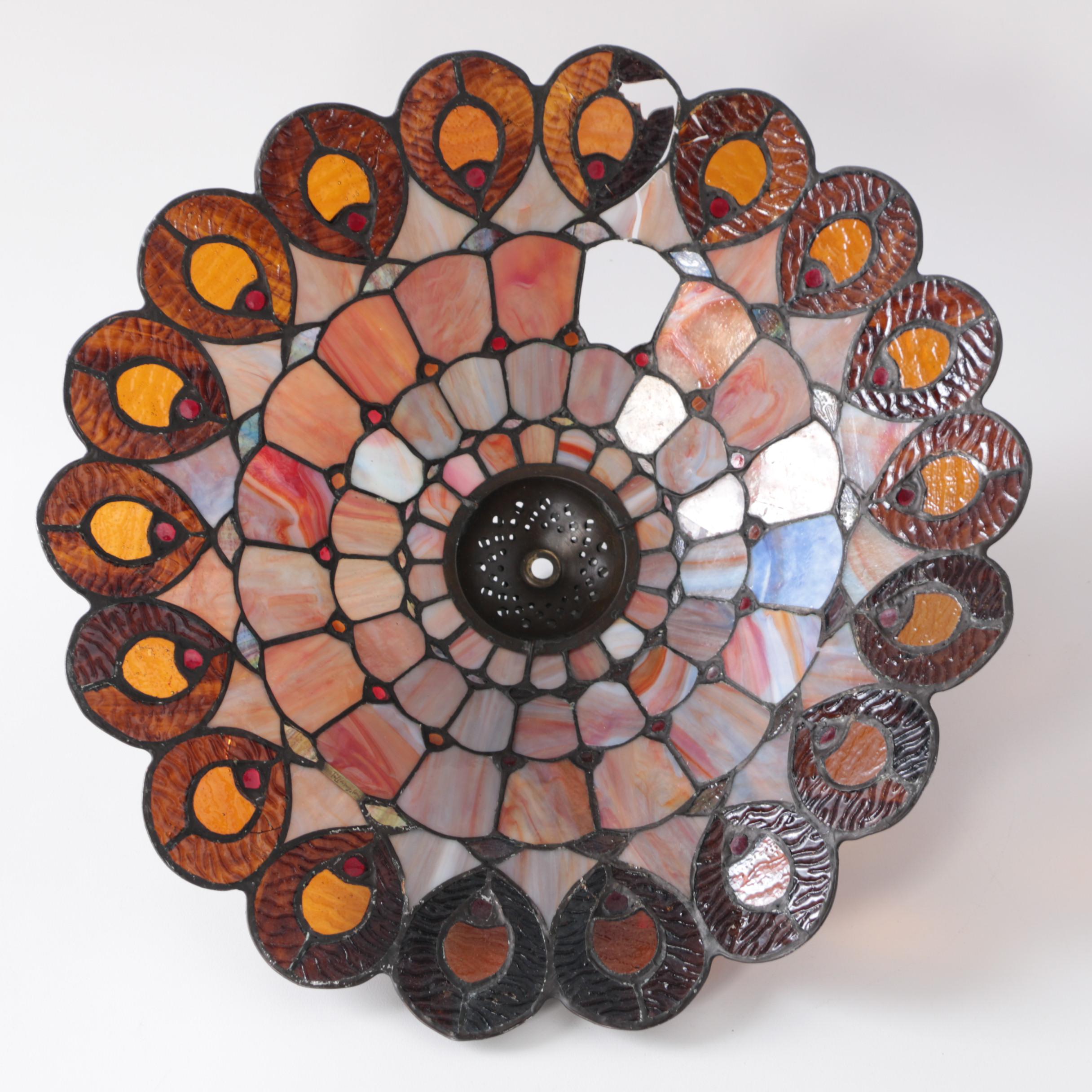 Dale Tiffany Craftsman Style Slag and Stained Glass Table Lamp