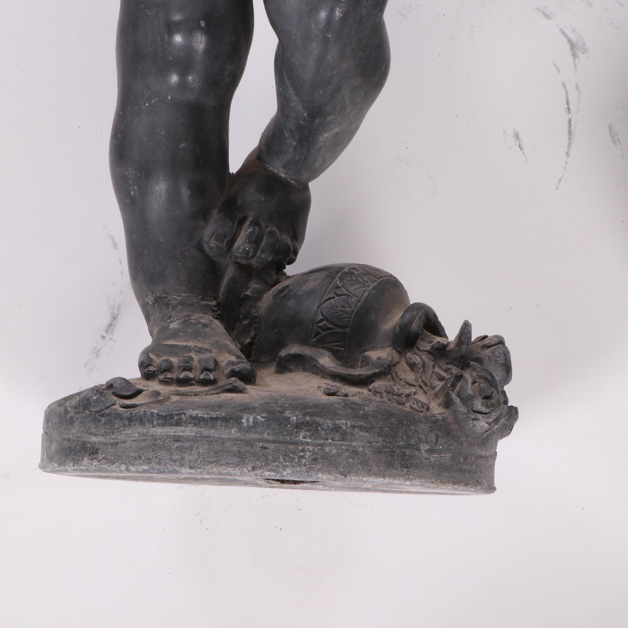 Zinc Cherub Garden Statue Pair