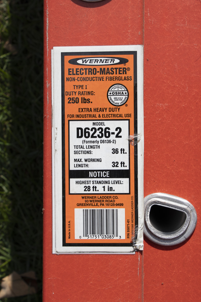 Werner Electro-Master Fiberglass Extension Ladder