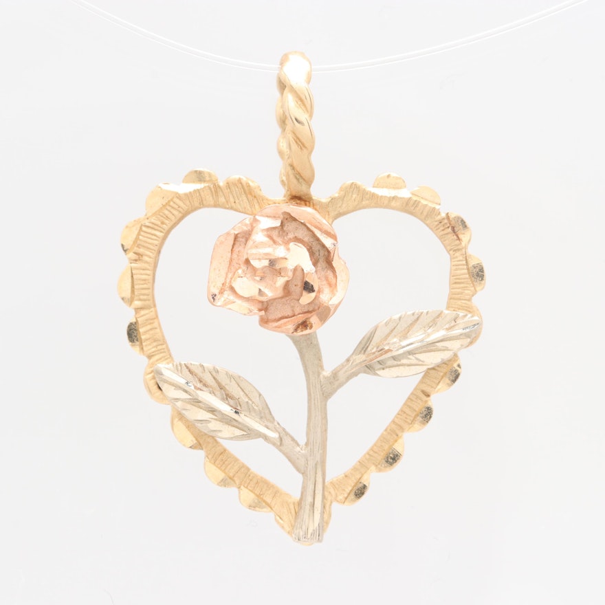 Michael Anthony 14K Yellow, Rose and Green Gold Pendant