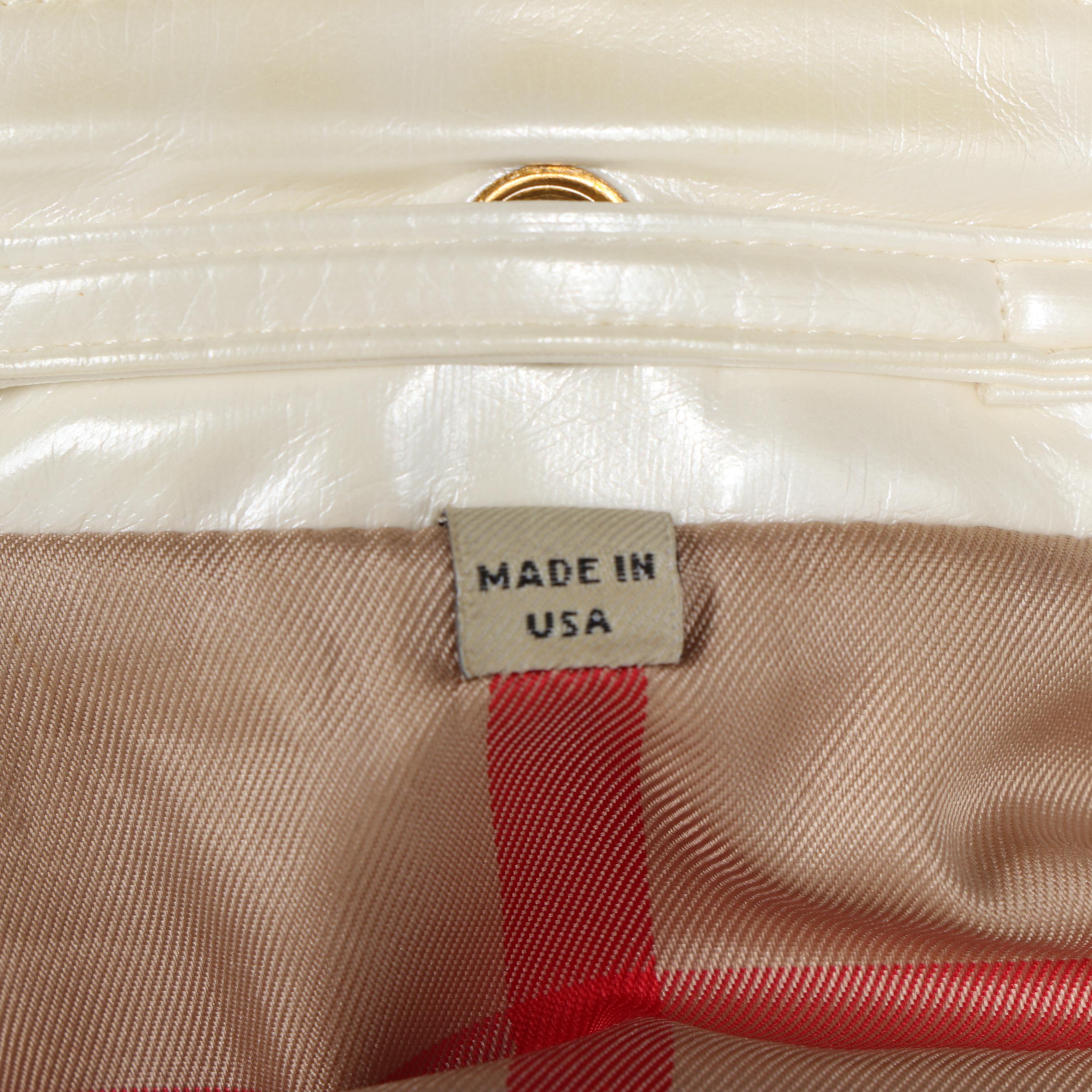 Women's Burberry London "Backworth" Opalescent White Polyurethane Trench Coat