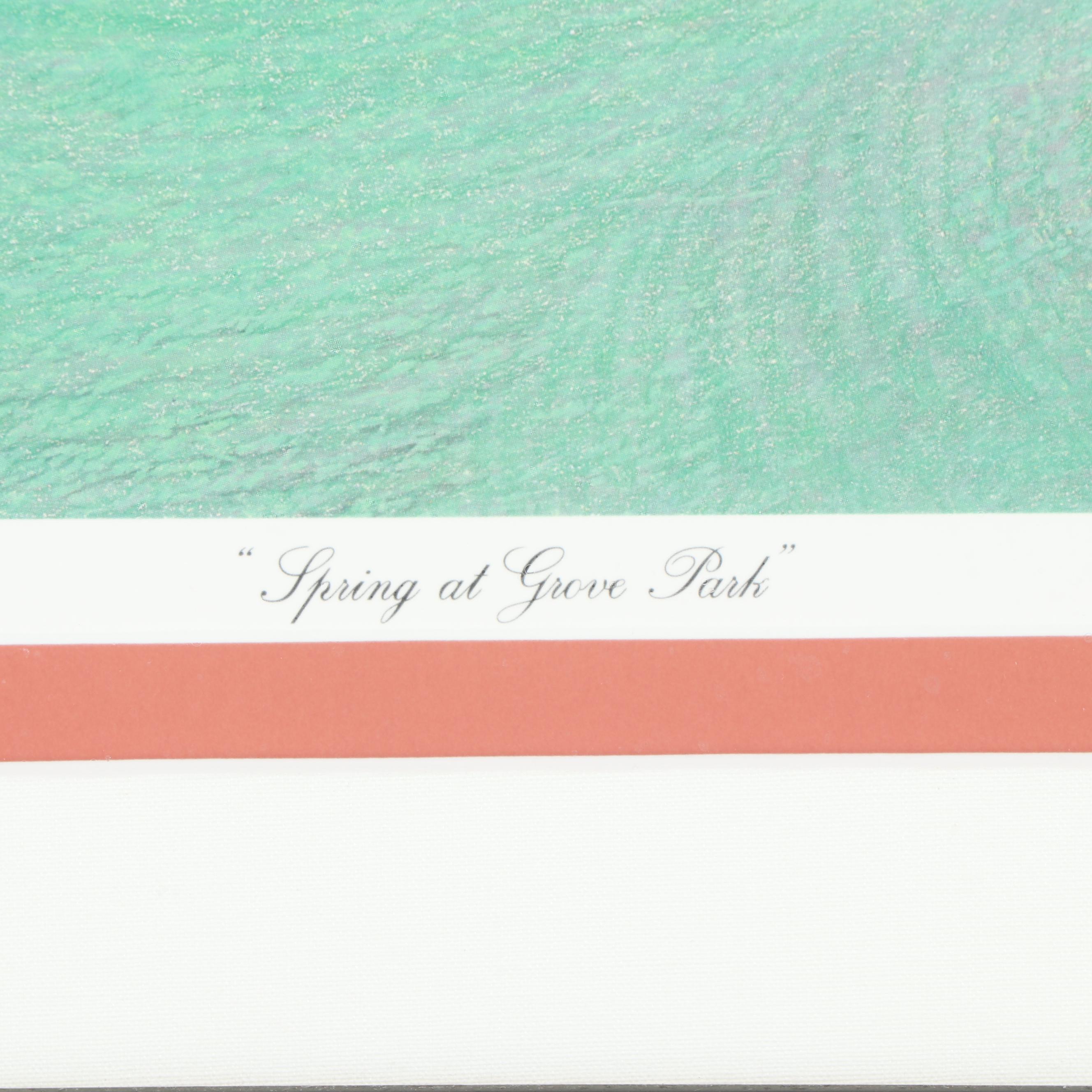 Teresa Pennington Limited Edition Offset Lithograph "Spring at Grove Park"