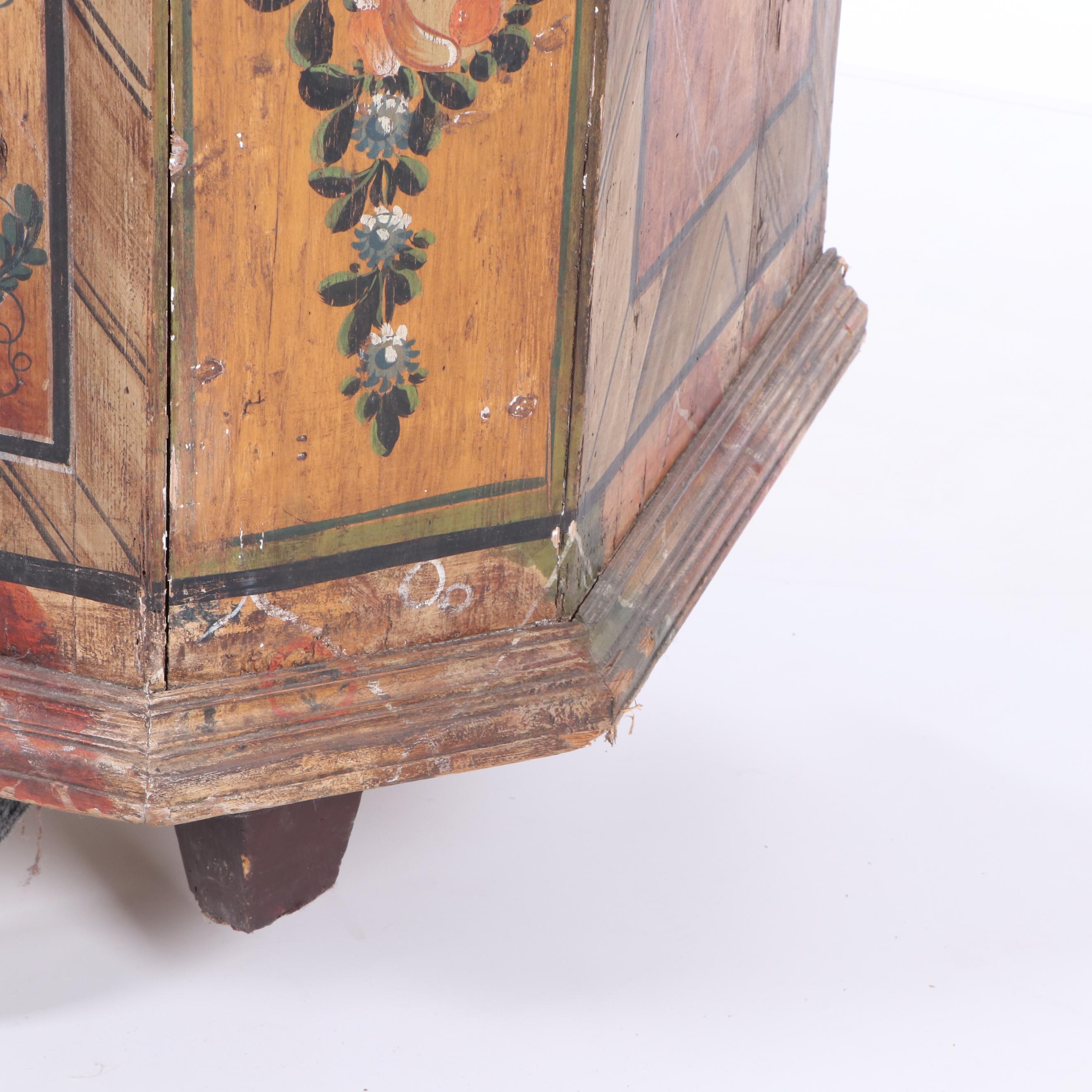 German Paint-Decorated Pine Armoire, Circa 1827