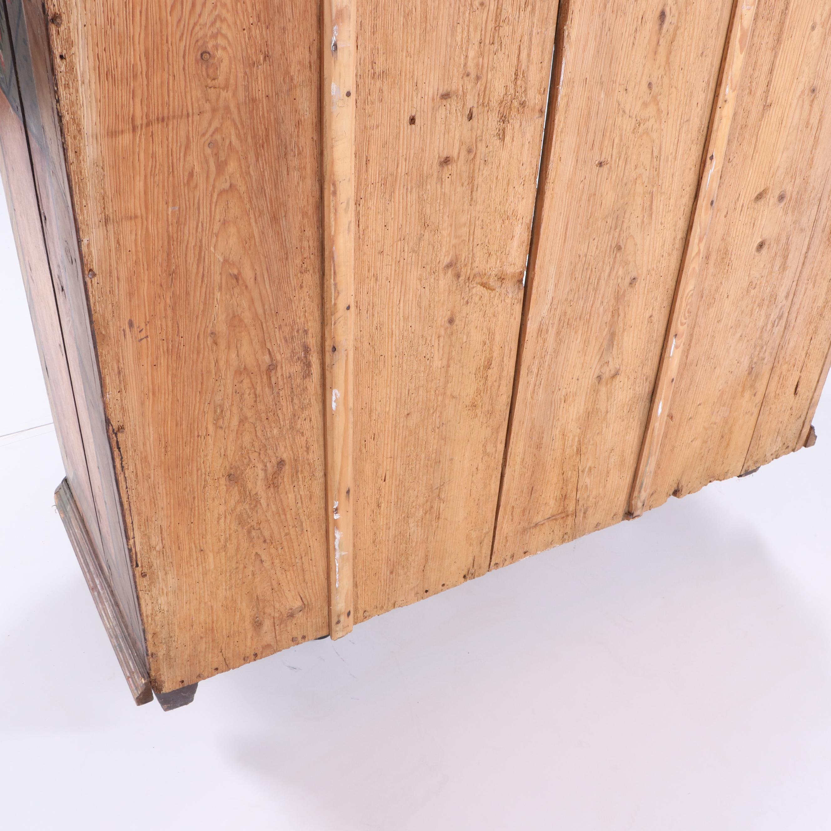 German Paint-Decorated Pine Armoire, Circa 1827