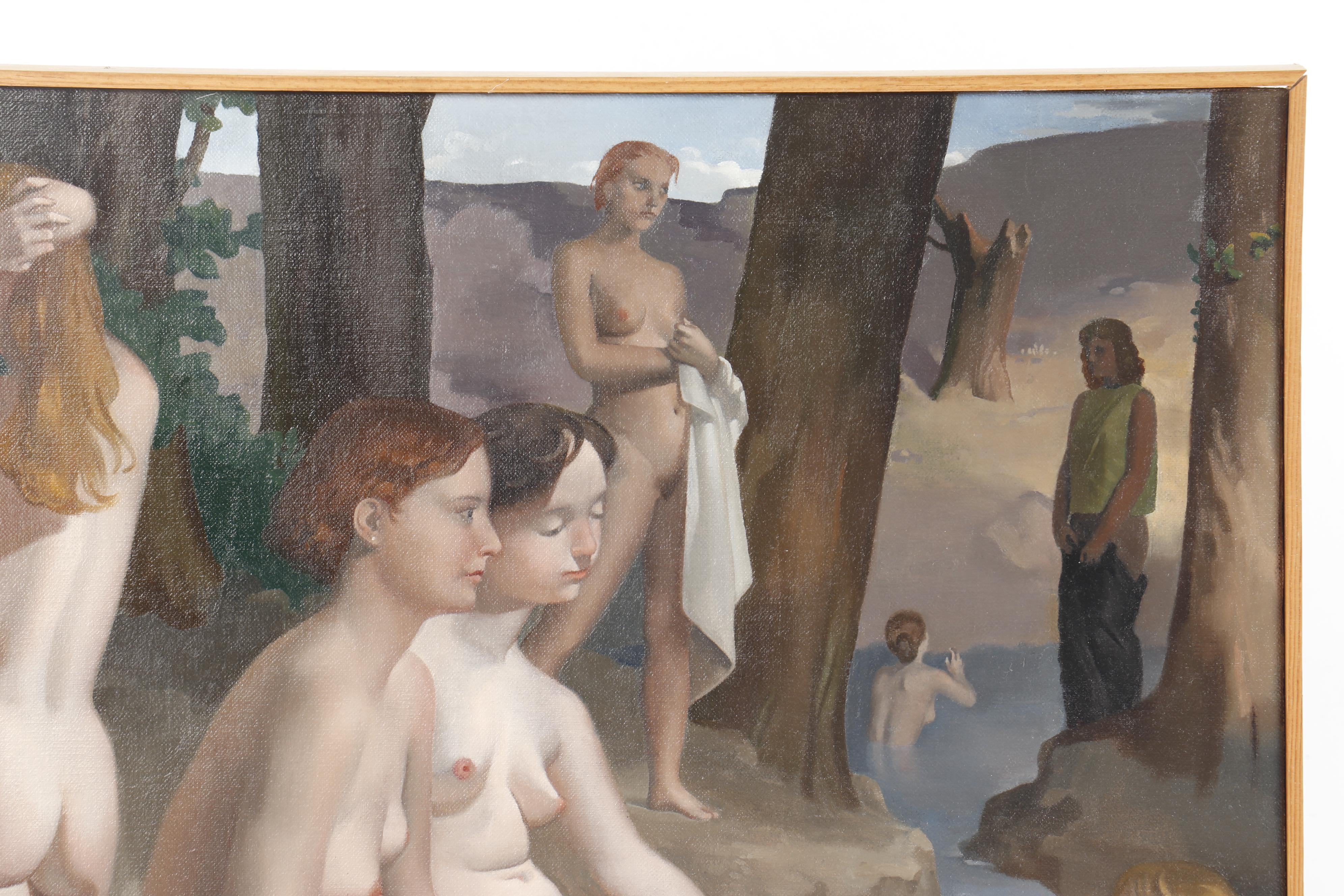 Thomas Gengler Oil Painting of Nude Bathers