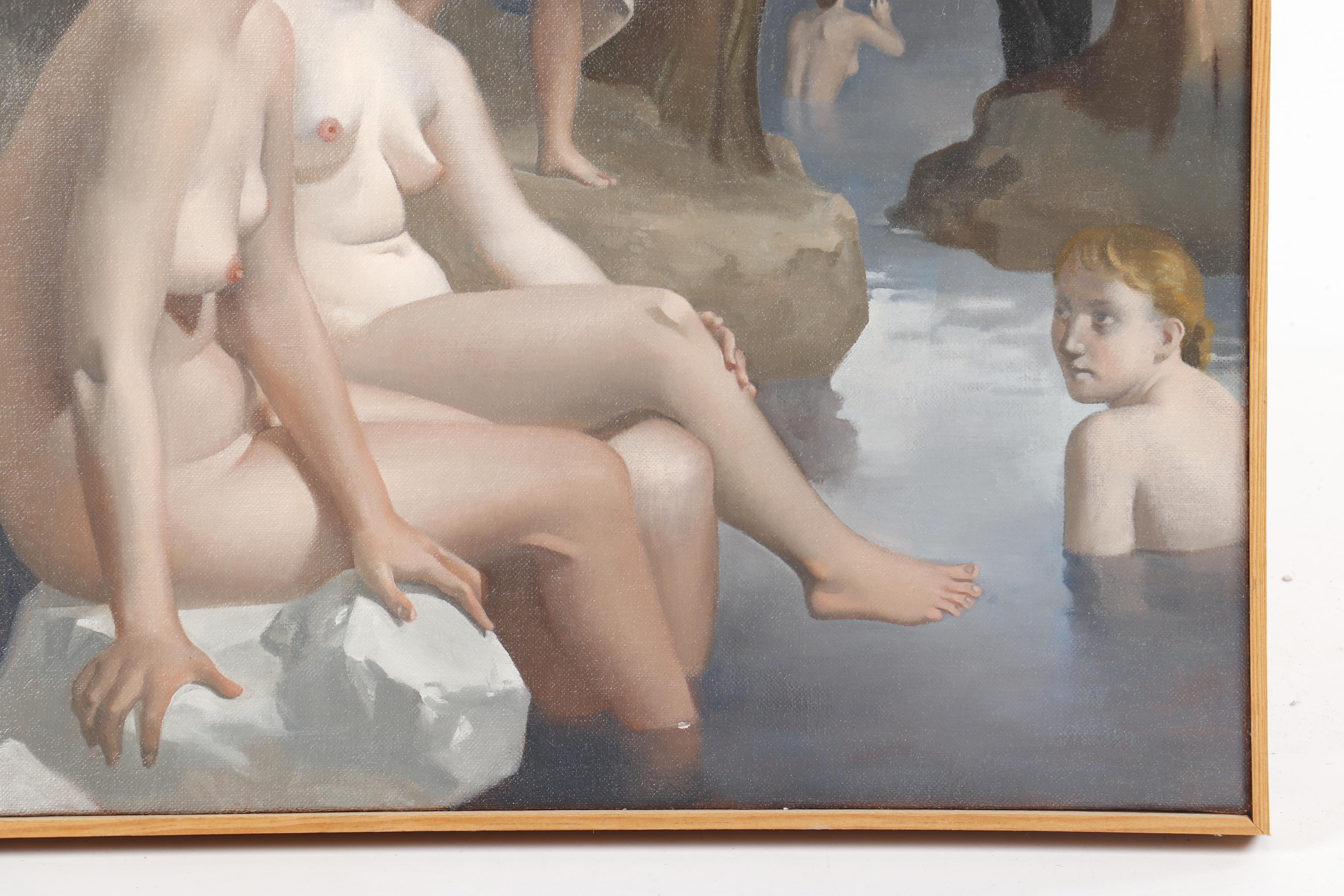 Thomas Gengler Oil Painting of Nude Bathers