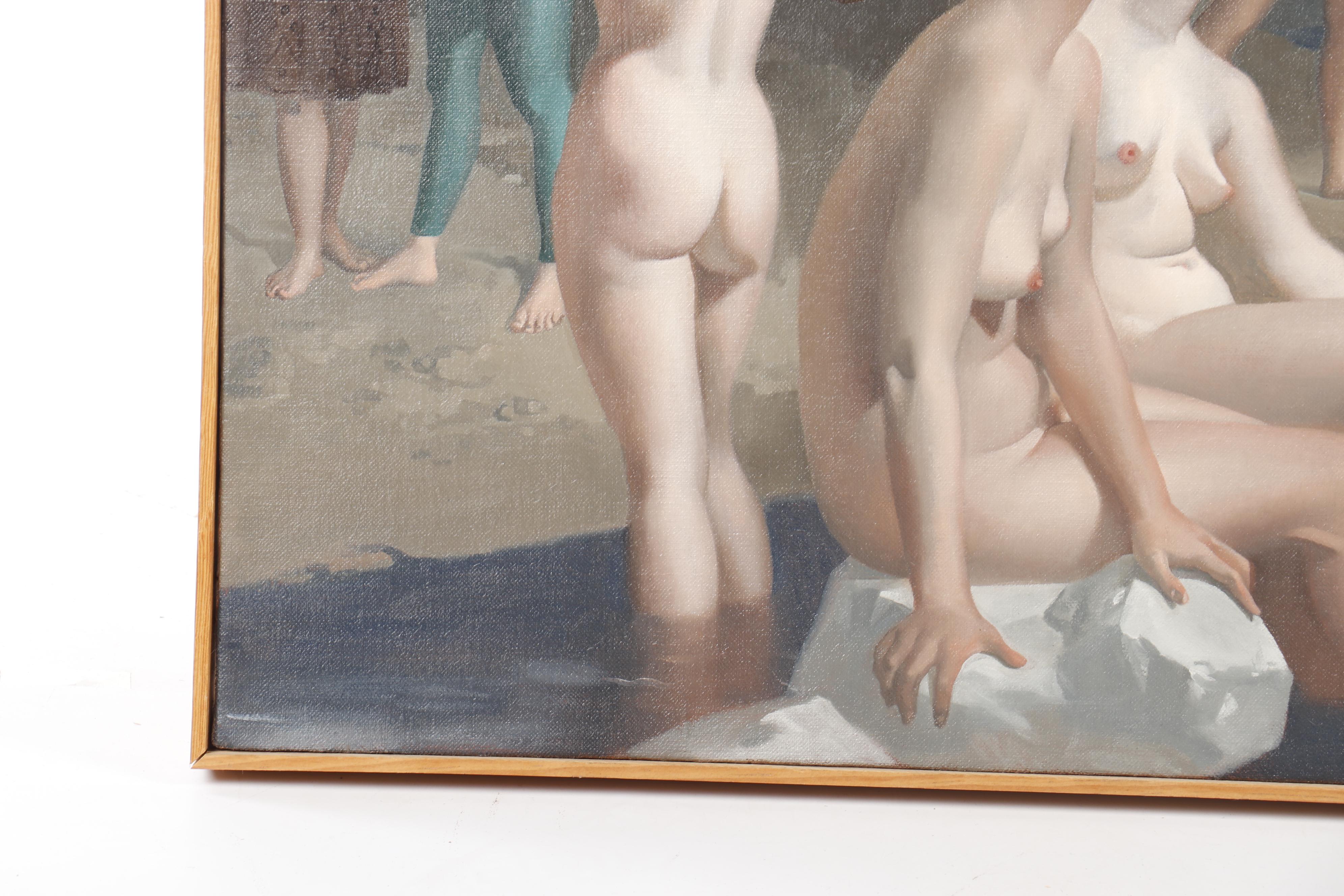 Thomas Gengler Oil Painting of Nude Bathers