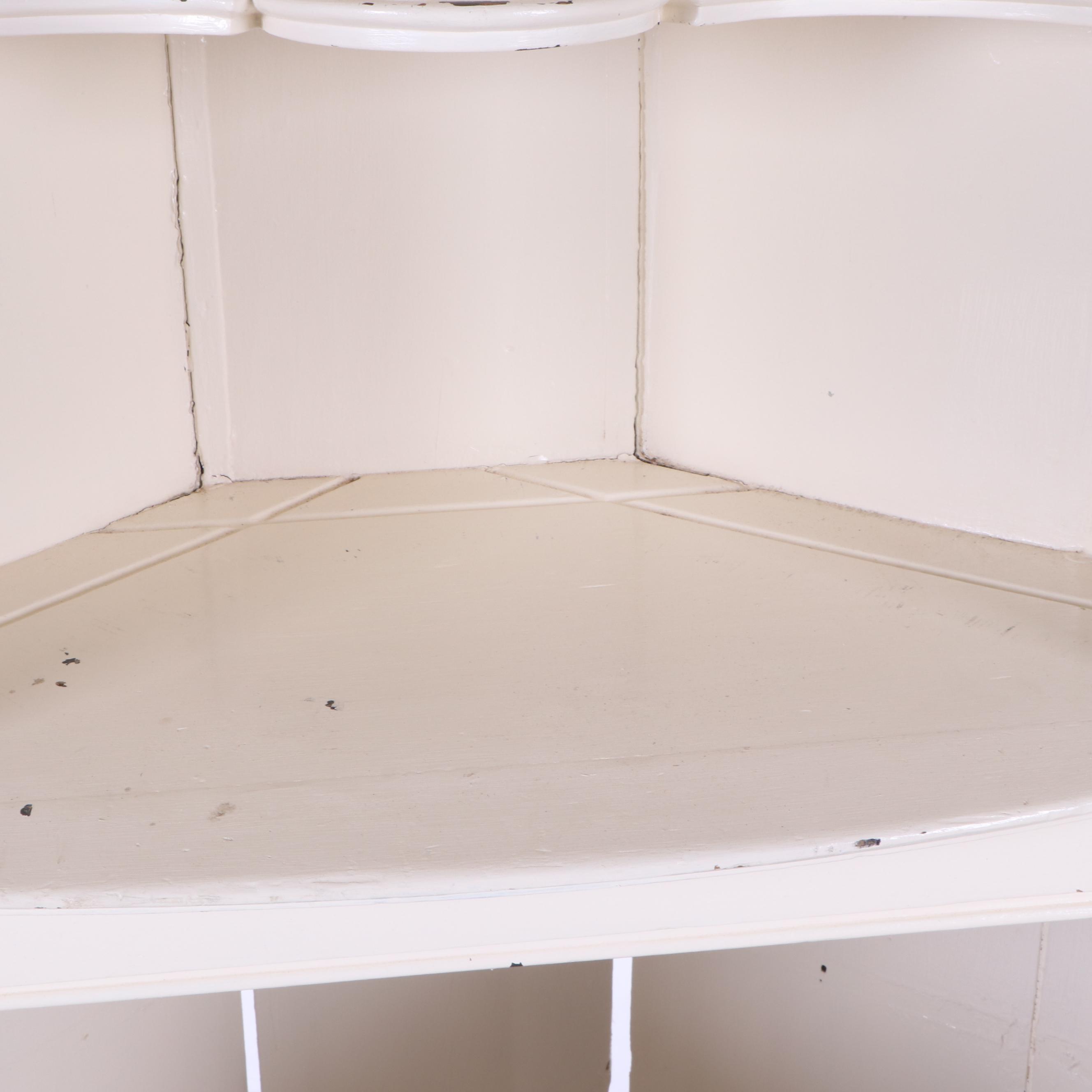 Neoclassical Style Painted Wood Corner Display Cabinet, Mid 19th Century