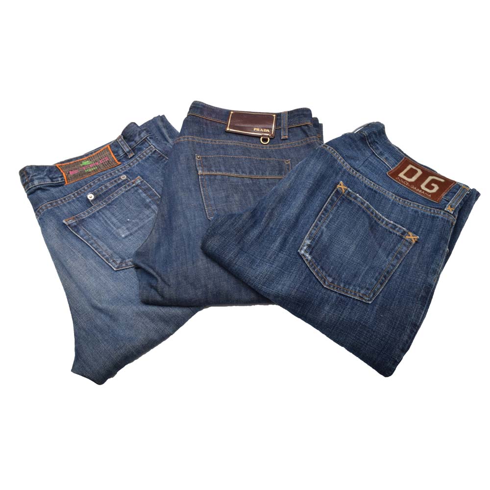 Men's Designer Jeans Including Prada and Dolce & Gabbana