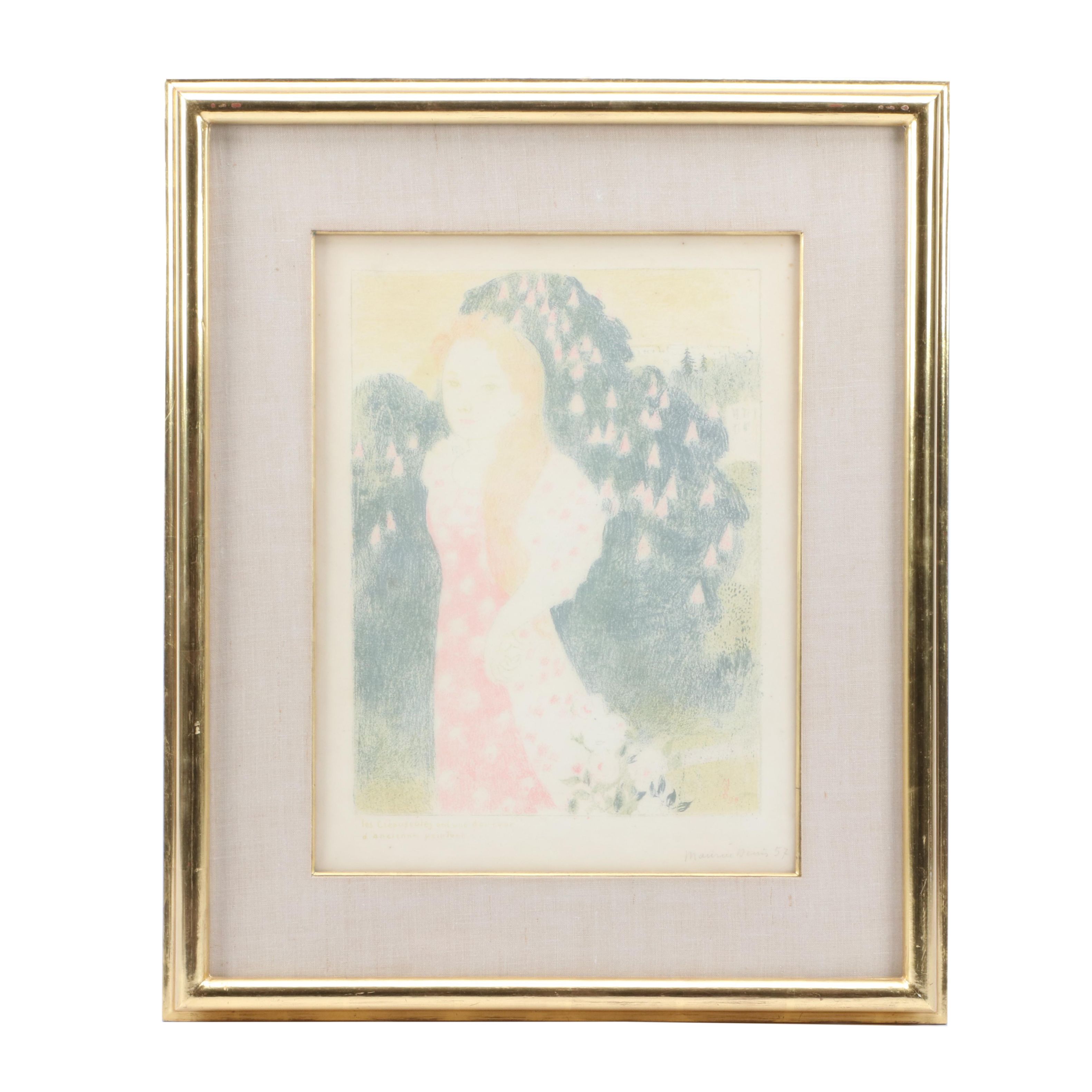 Maurice Denis 1898 "Lithograph Les Crépuscules ont une douceur d'ancienne..."