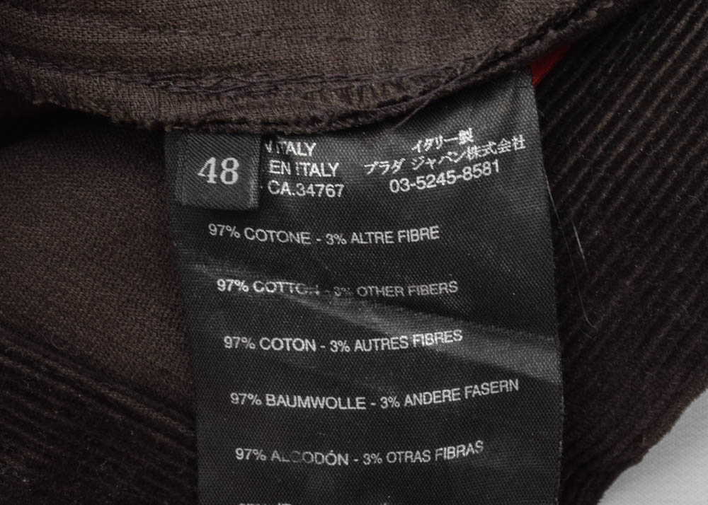 Men's Prada Corduroy and Nylon Pants