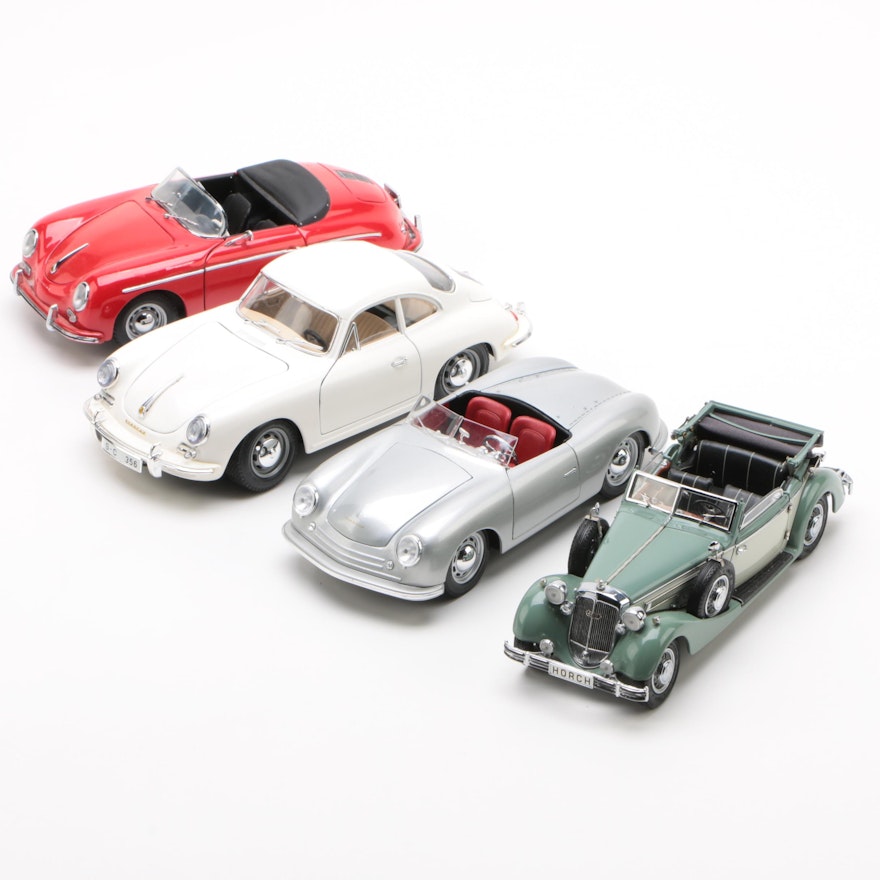 Porsche and Horch Die-Cast Cars including Maisto