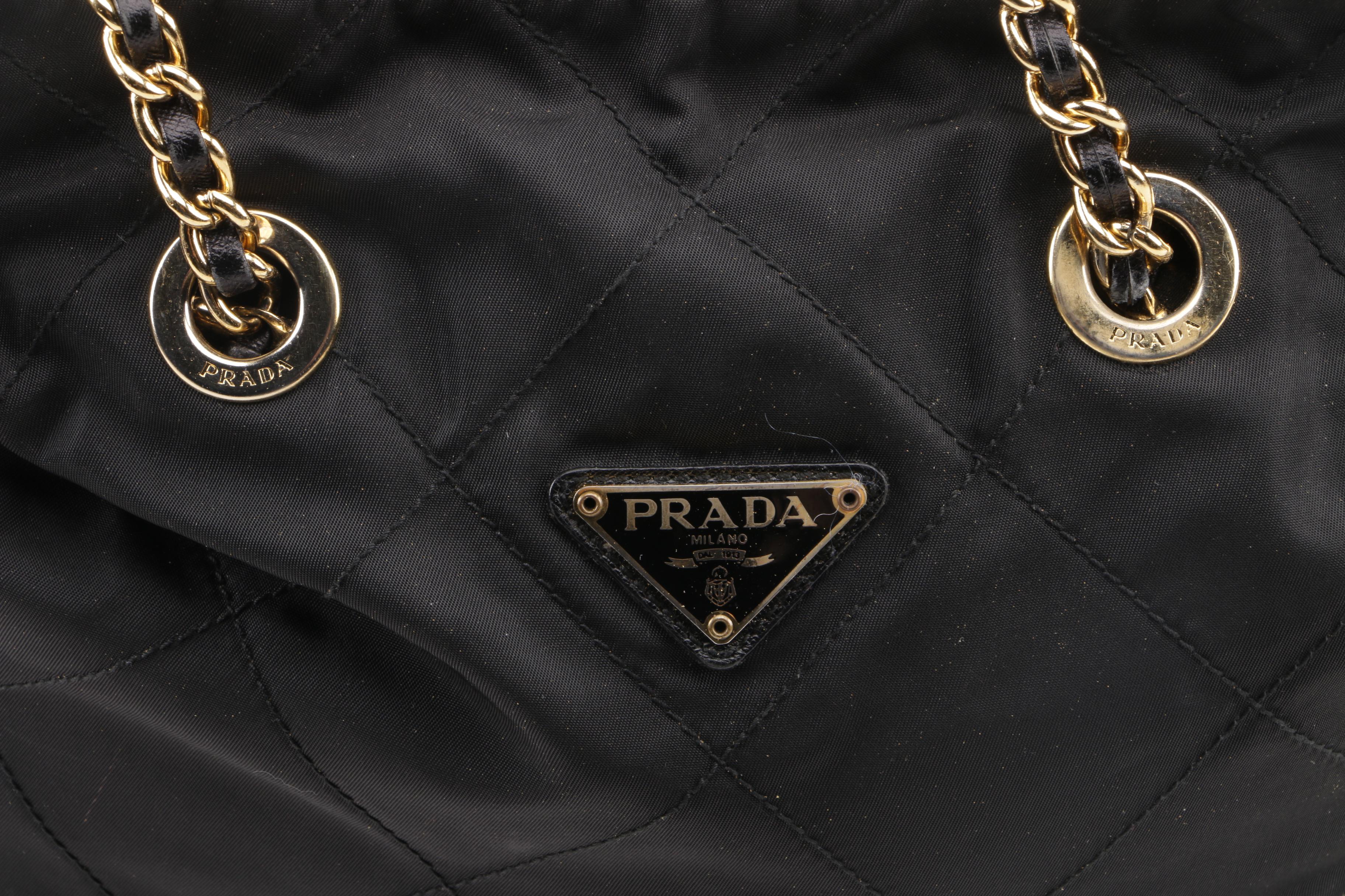Prada Quilted Black Nylon Shoulder Bag