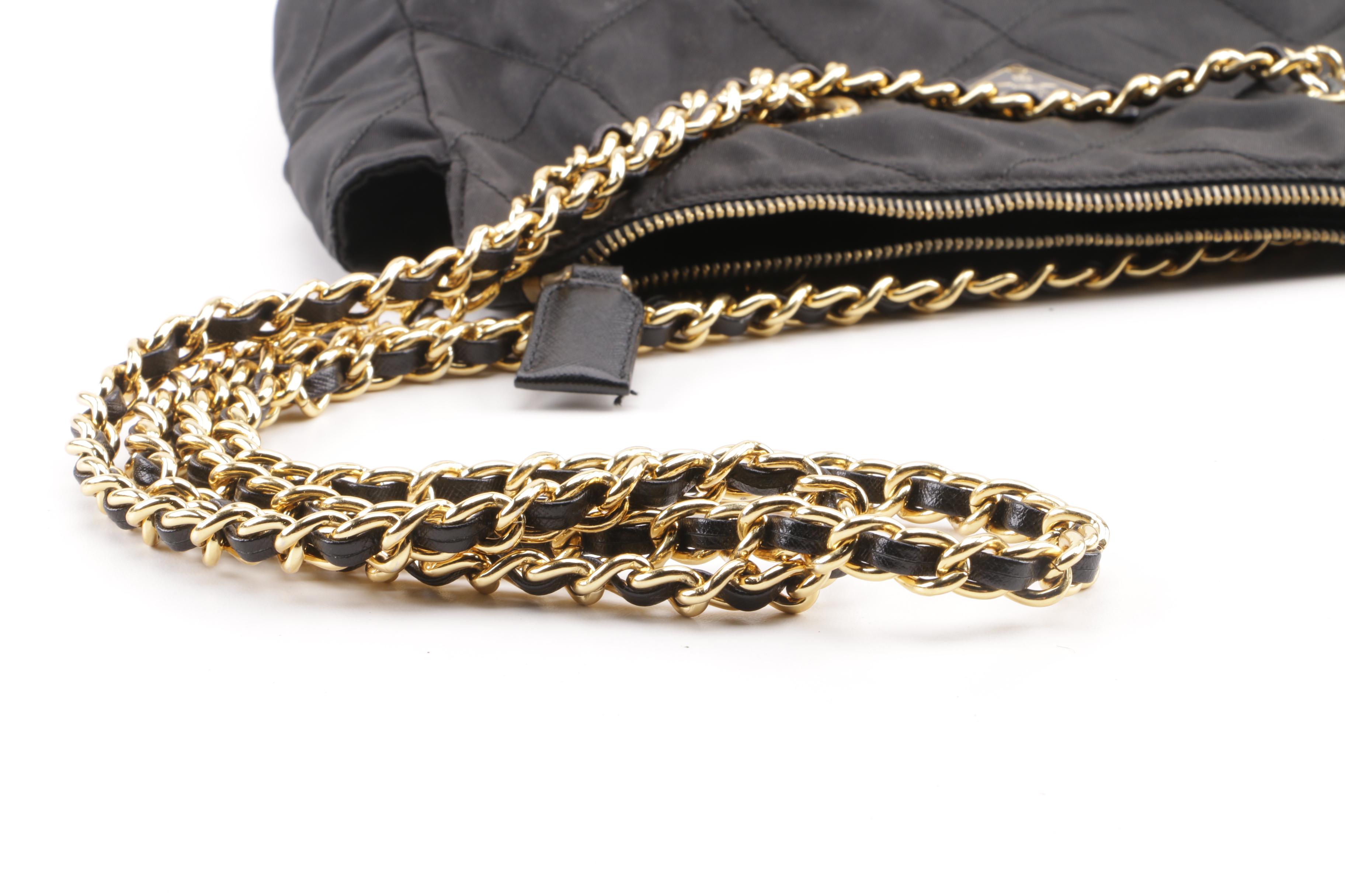 Prada Quilted Black Nylon Shoulder Bag