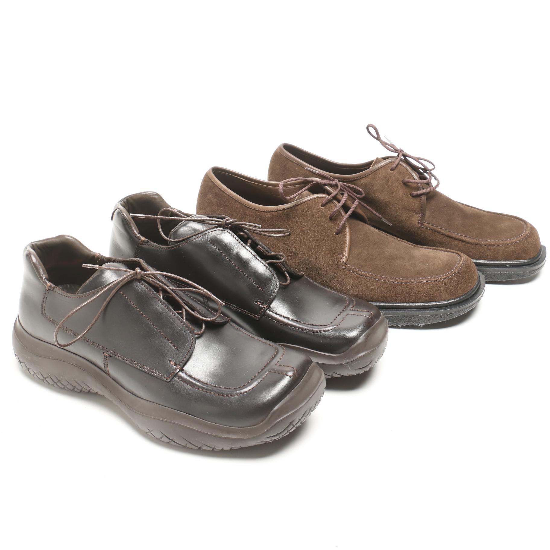 Men's Prada Leather and Salvatore Ferragamo Suede Shoes