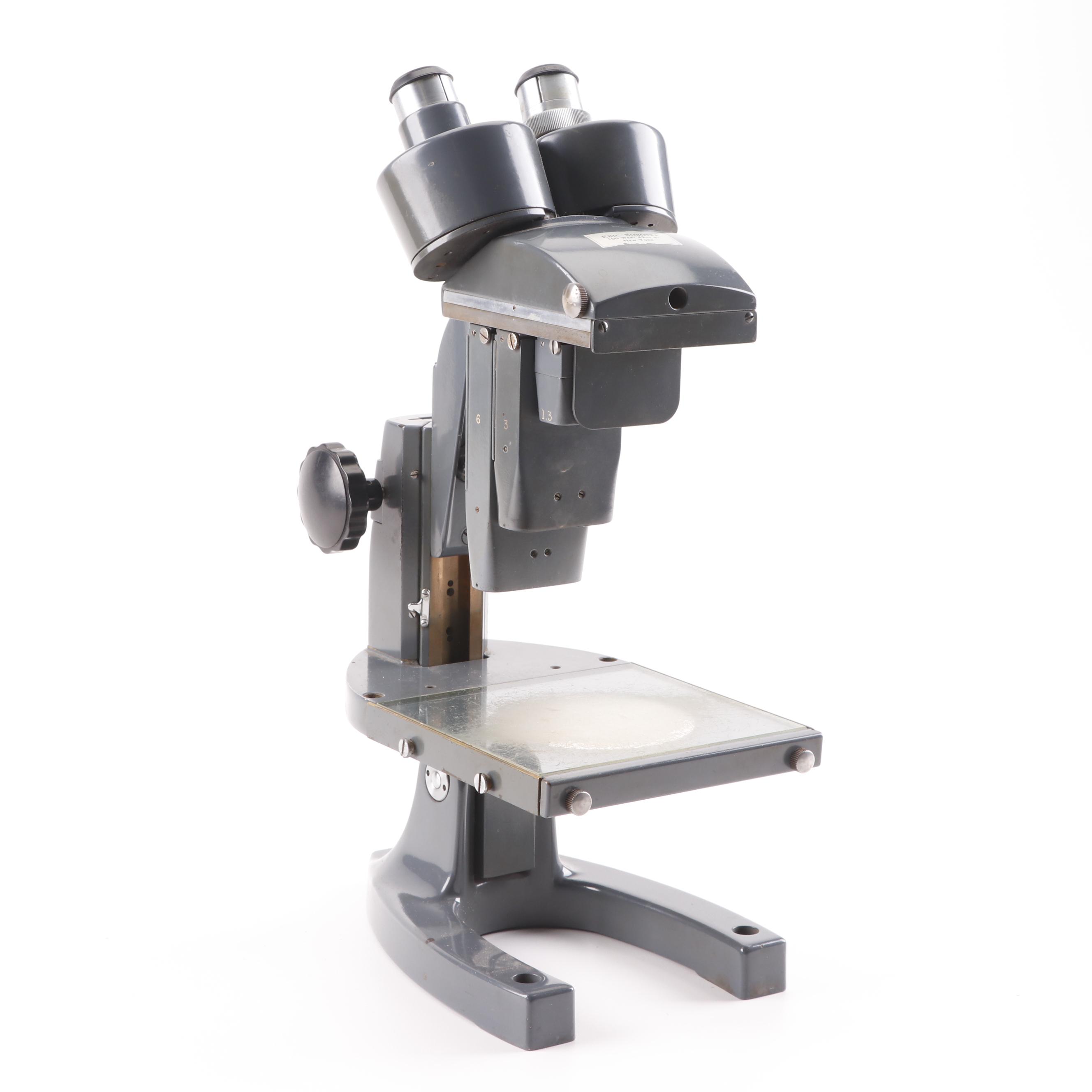 Vintage Bausch & Lomb Stereo Microscope with Wooden Case