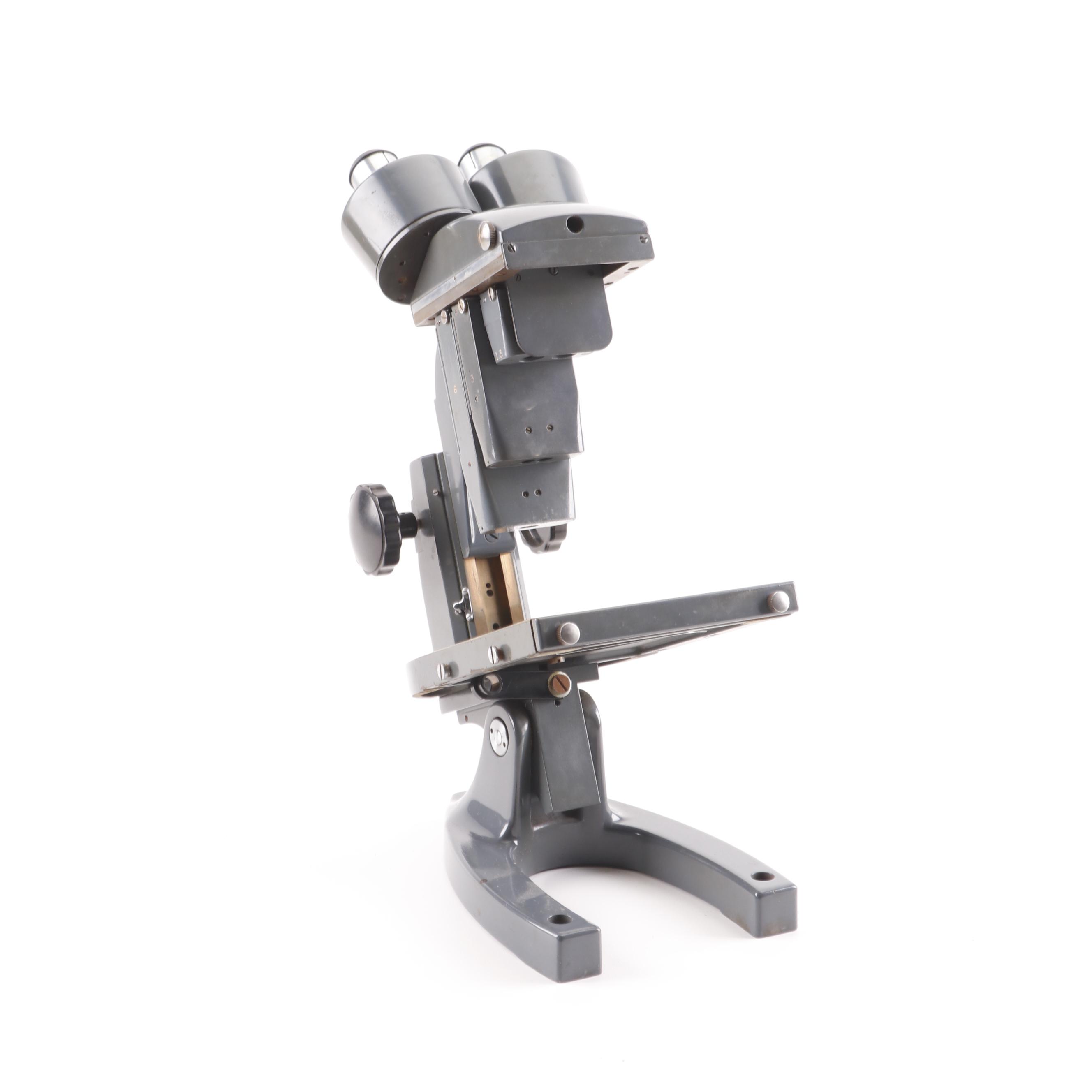 Vintage Bausch & Lomb Stereo Microscope with Wooden Case