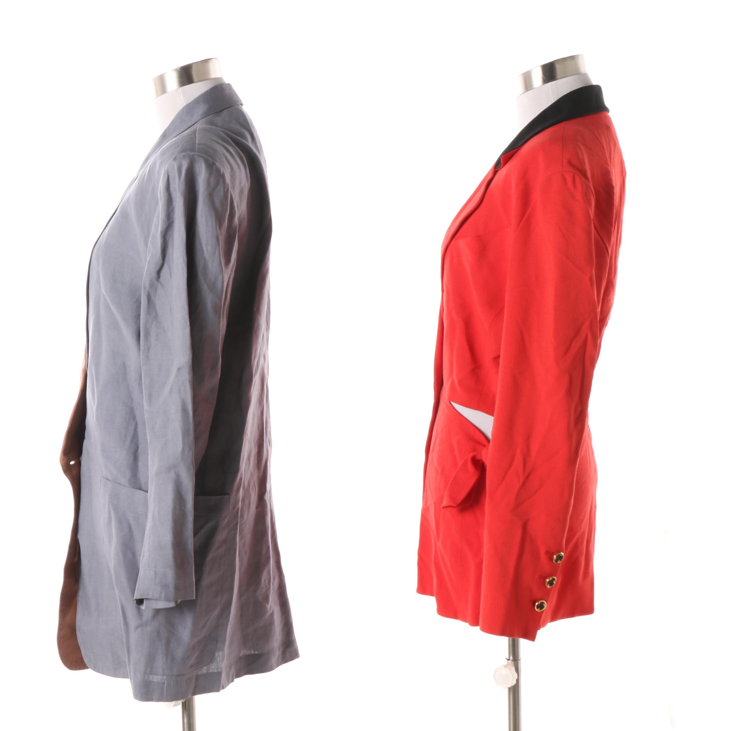 Women's 1980s Vintage Karl Lagerfeld and Claude Montana Suit Jackets