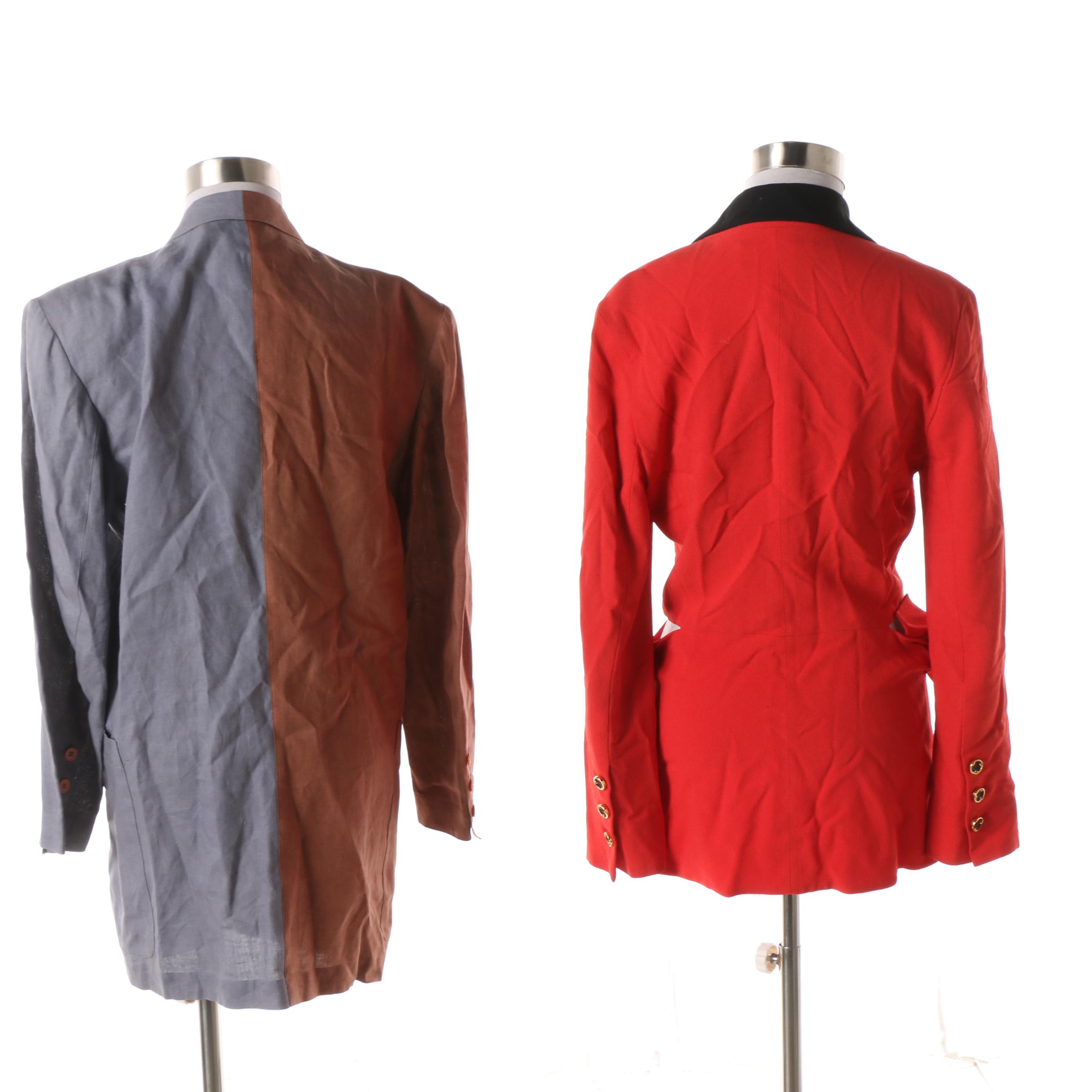 Women's 1980s Vintage Karl Lagerfeld and Claude Montana Suit Jackets