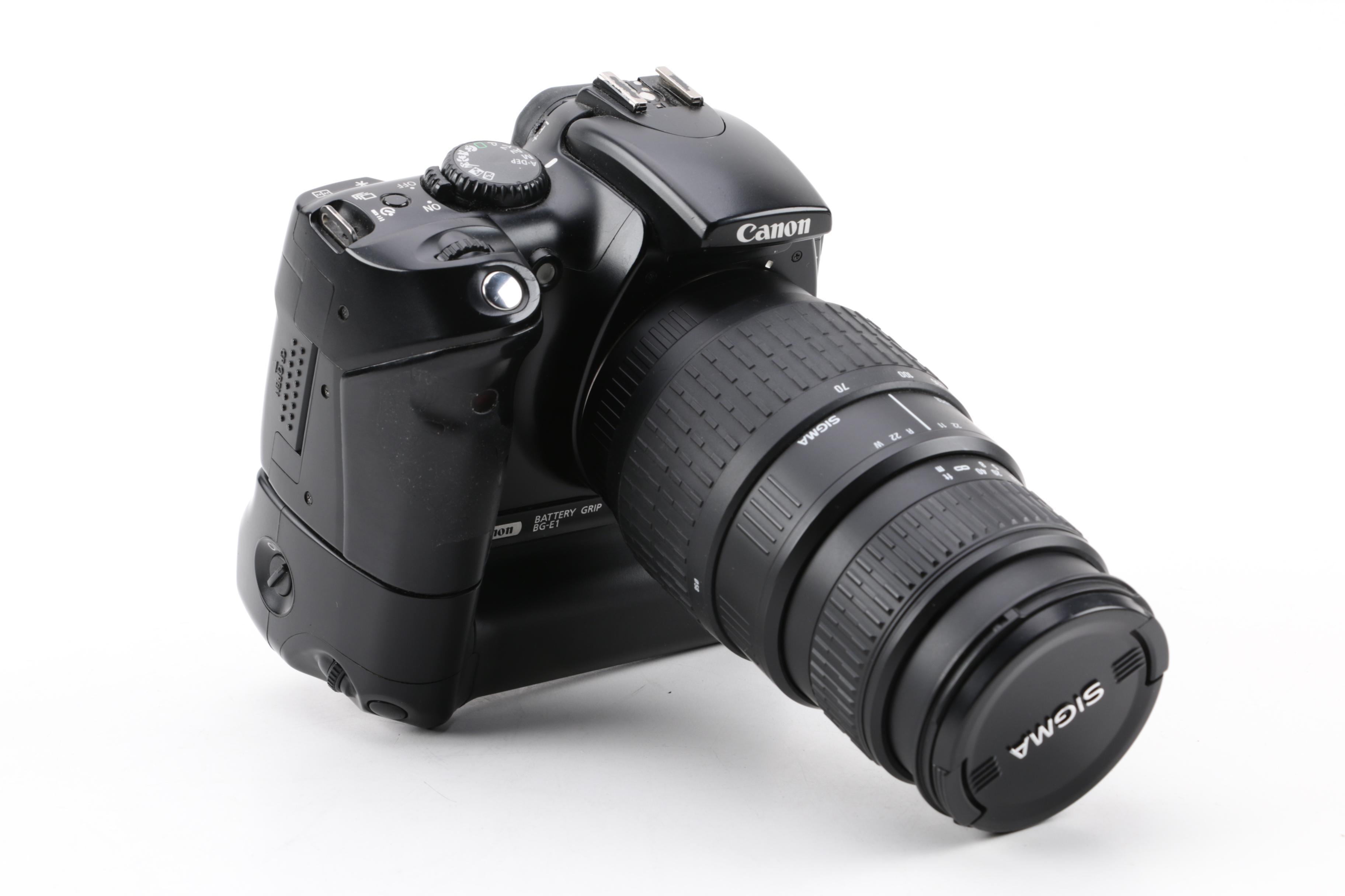 Canon EOS 300D Digital SLR Camera with Sigma Macro Lens and Bag