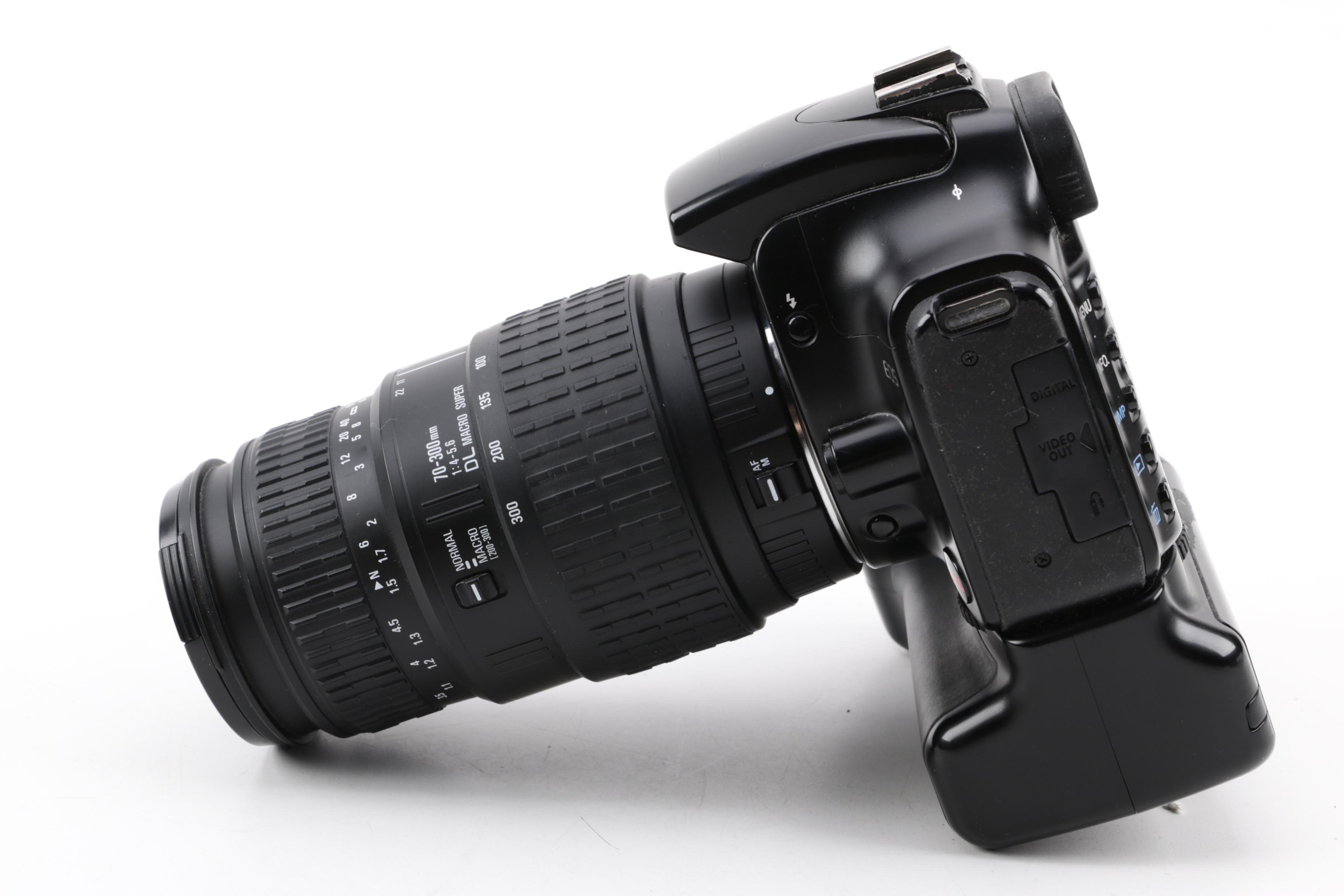 Canon EOS 300D Digital SLR Camera with Sigma Macro Lens and Bag