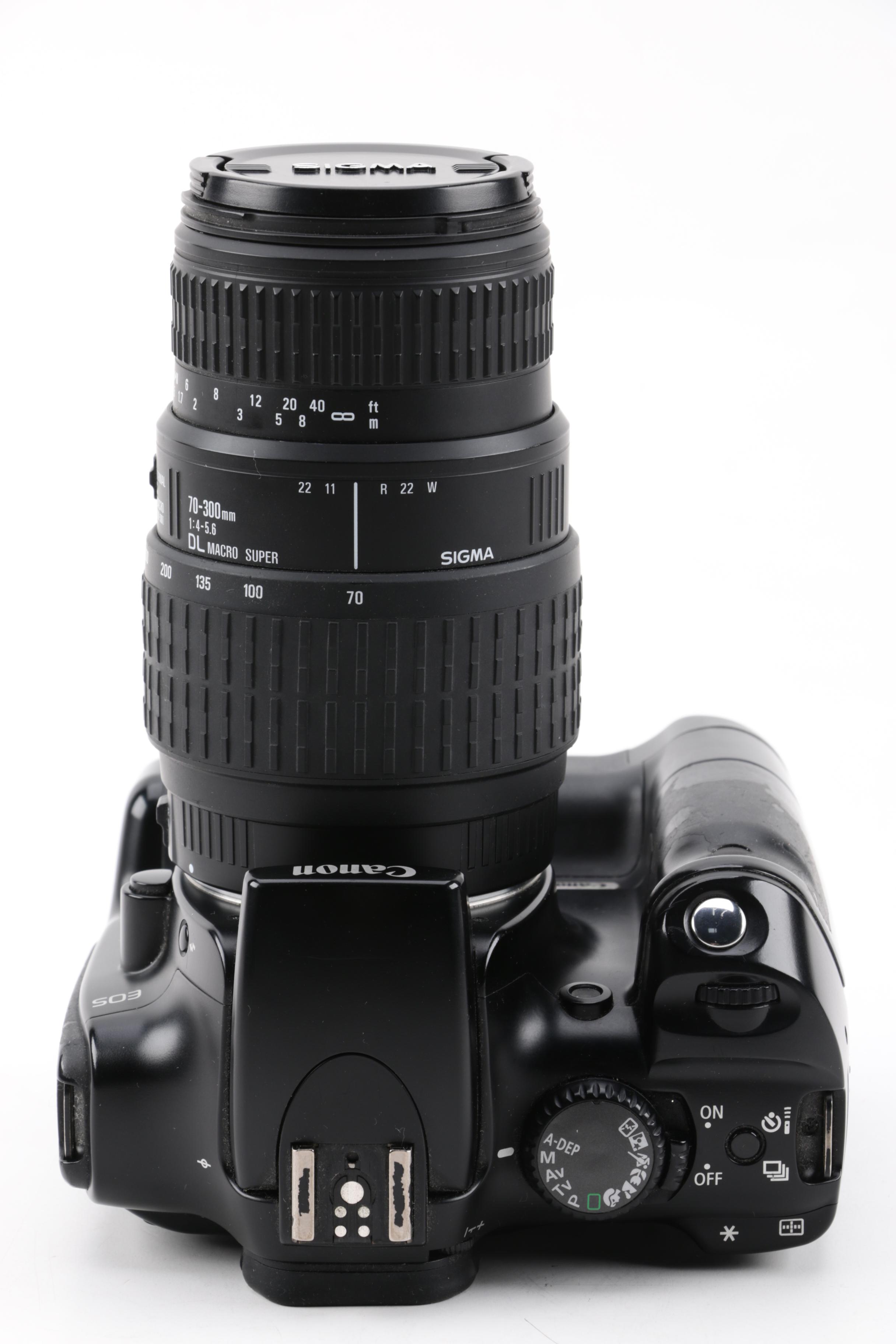 Canon EOS 300D Digital SLR Camera with Sigma Macro Lens and Bag