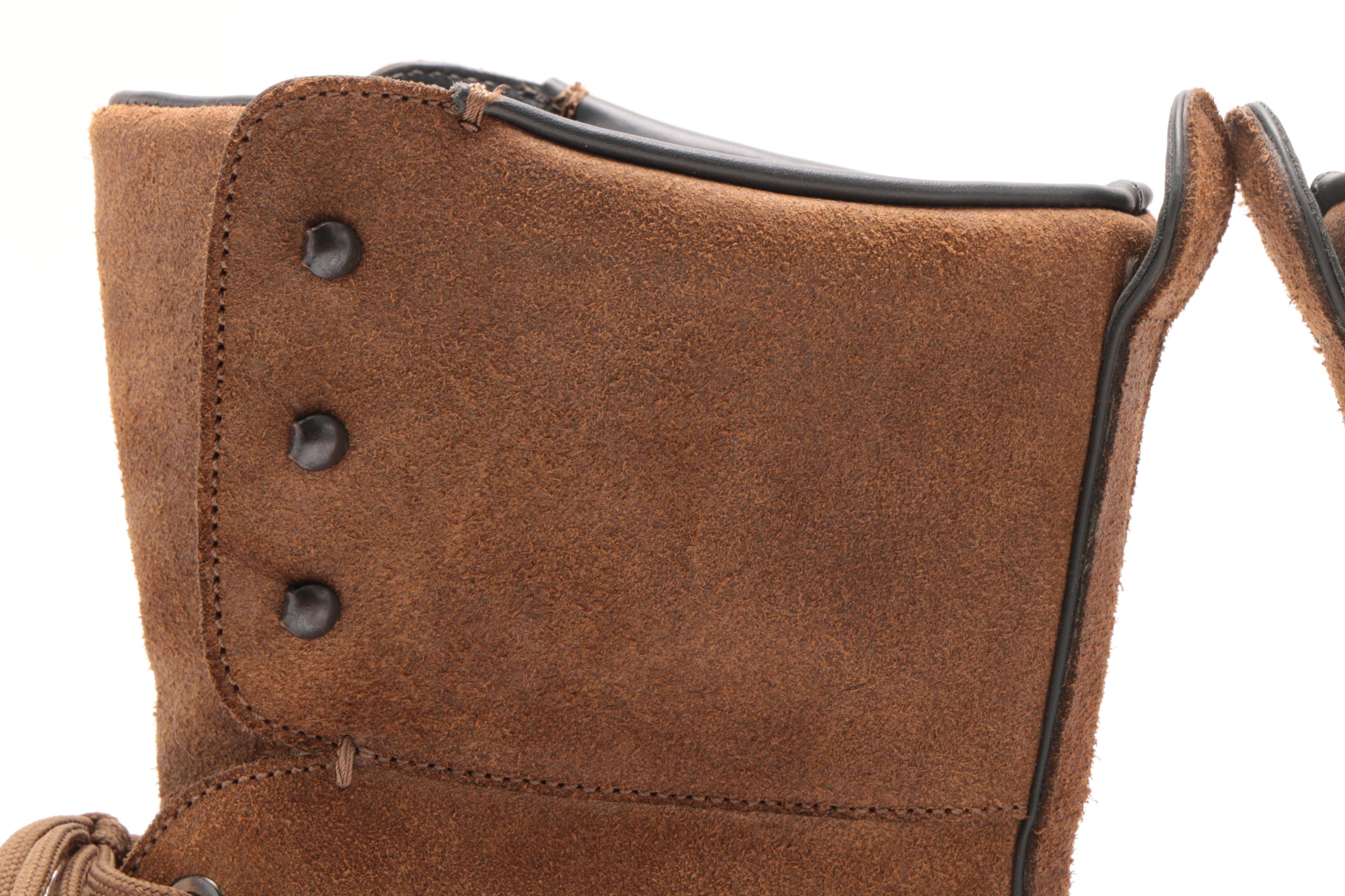 Prada Brown Suede Lace-Up Boots