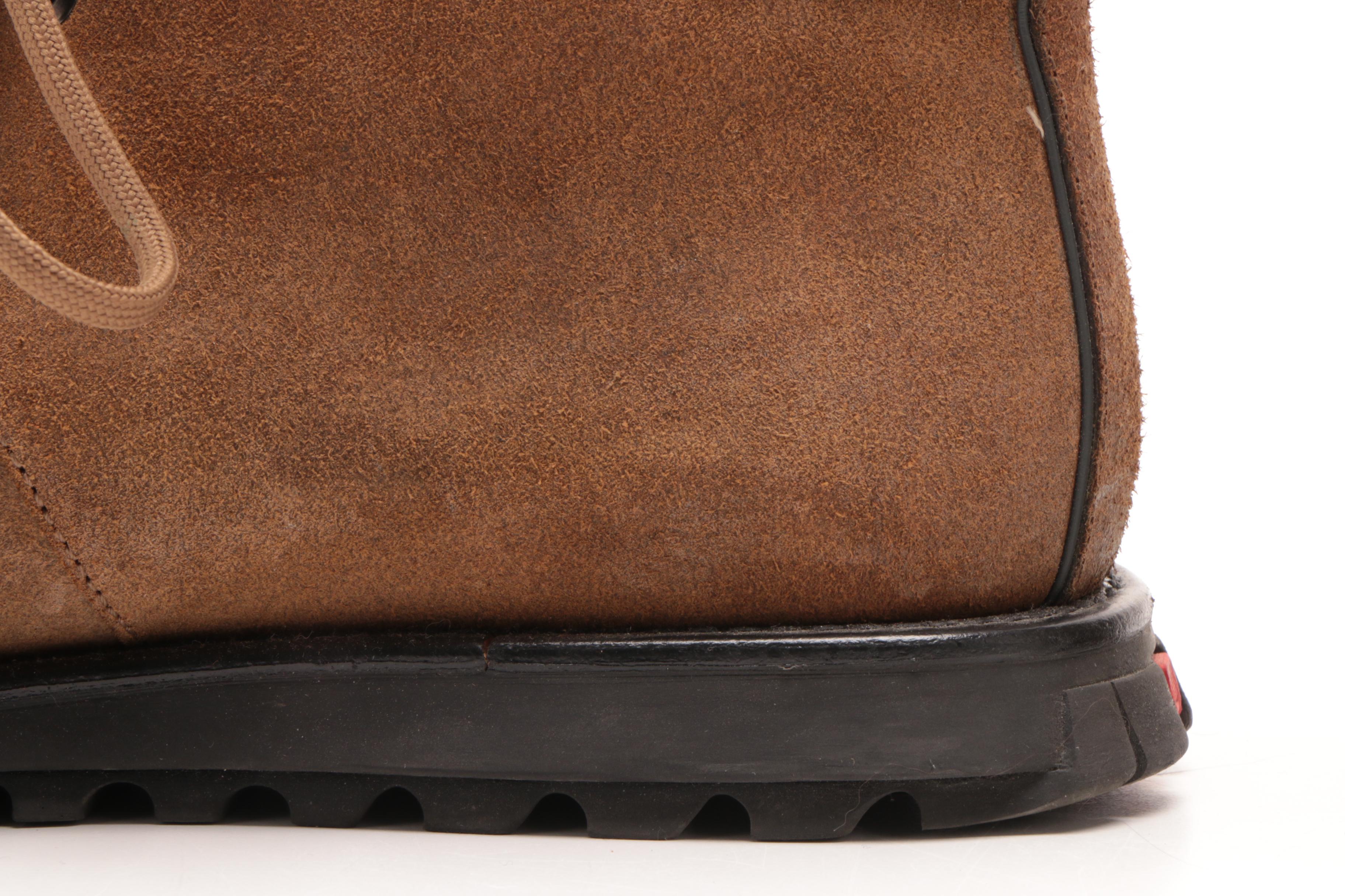 Prada Brown Suede Lace-Up Boots