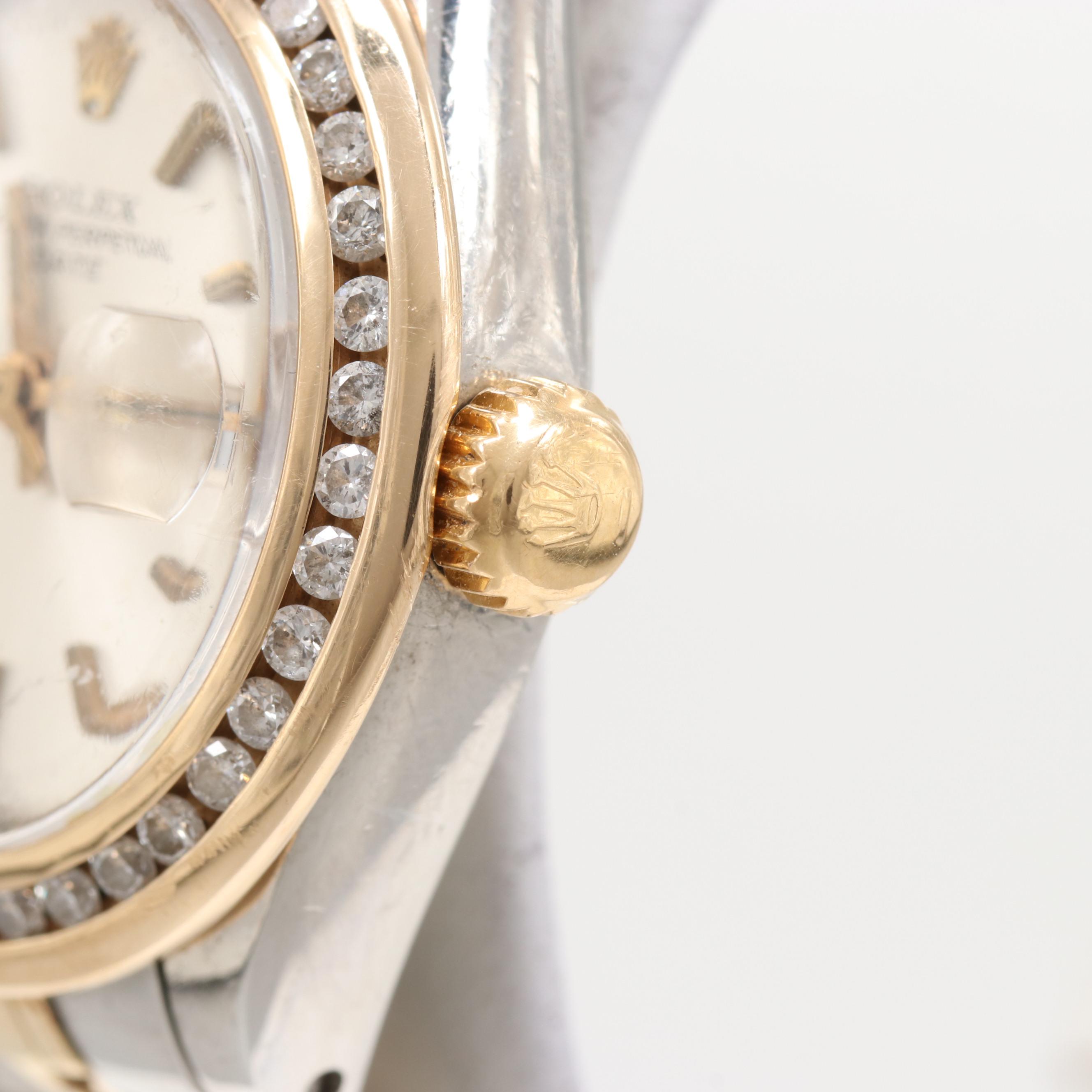 Rolex Stainless Steel and 14K Yellow Gold Watch with Diamond Bezel 1979