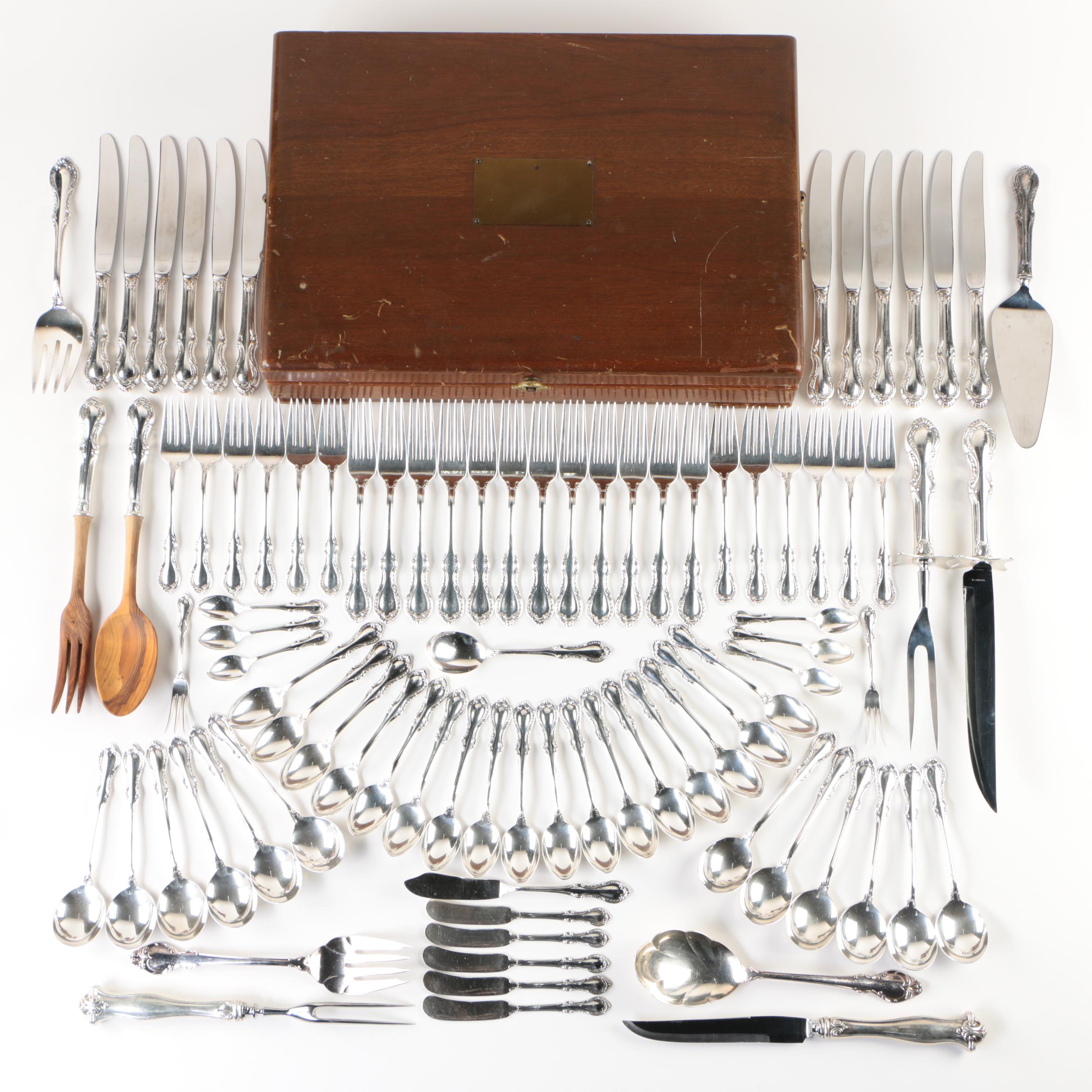 Fine Arts "Southern Colonial" Sterling Flatware Set with Chest, Mid-Century