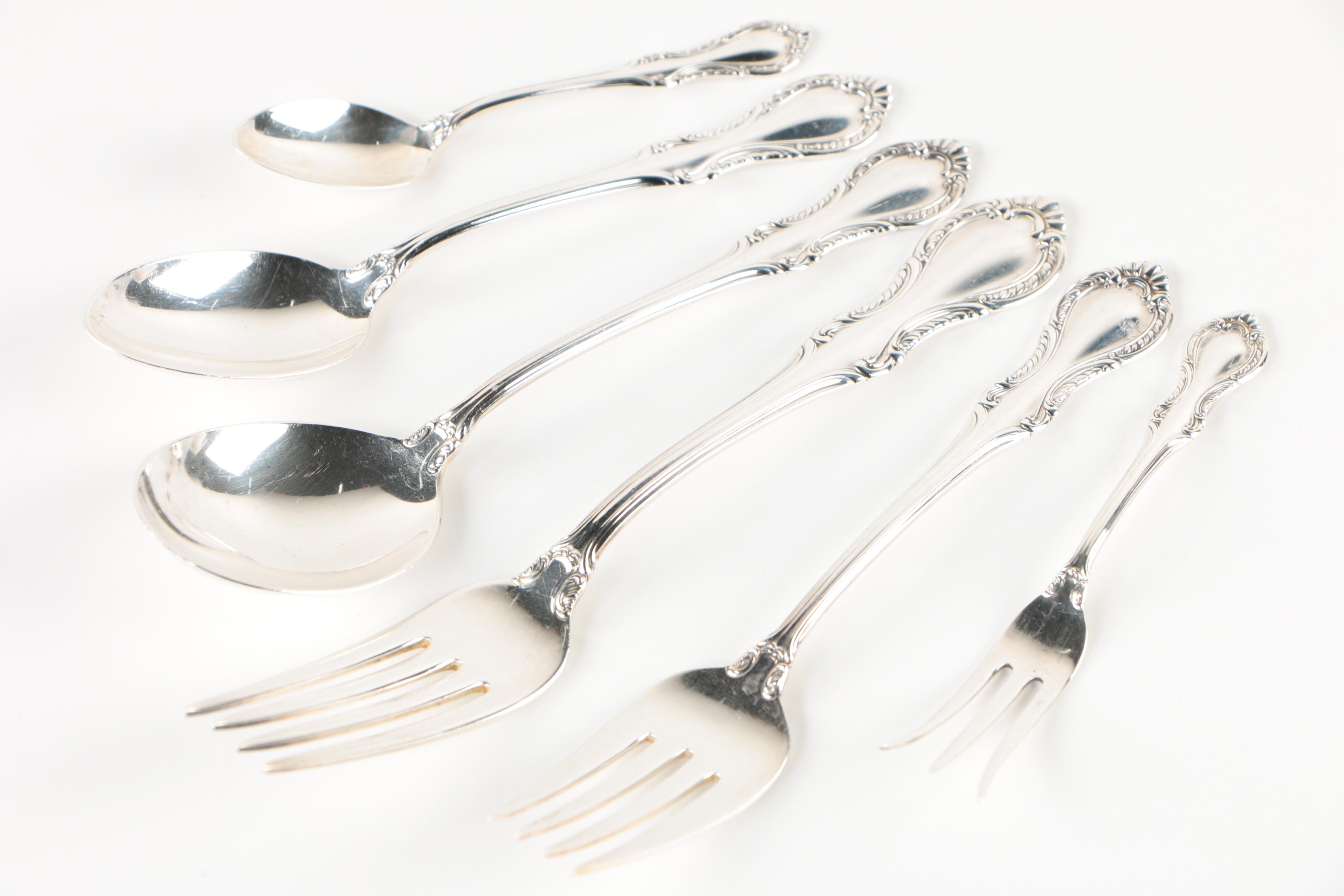 Fine Arts "Southern Colonial" Sterling Flatware Set with Chest, Mid-Century