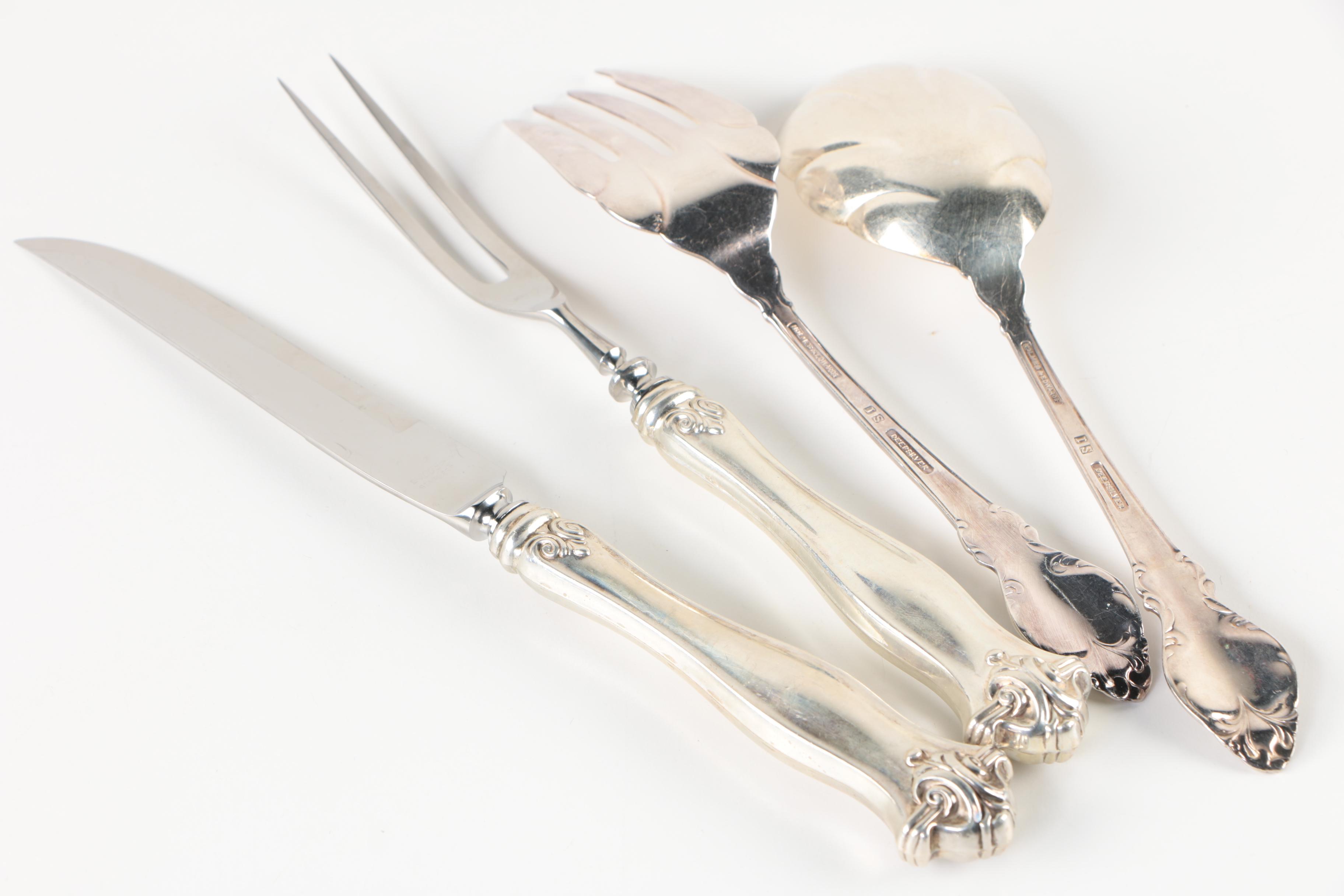 Fine Arts "Southern Colonial" Sterling Flatware Set with Chest, Mid-Century