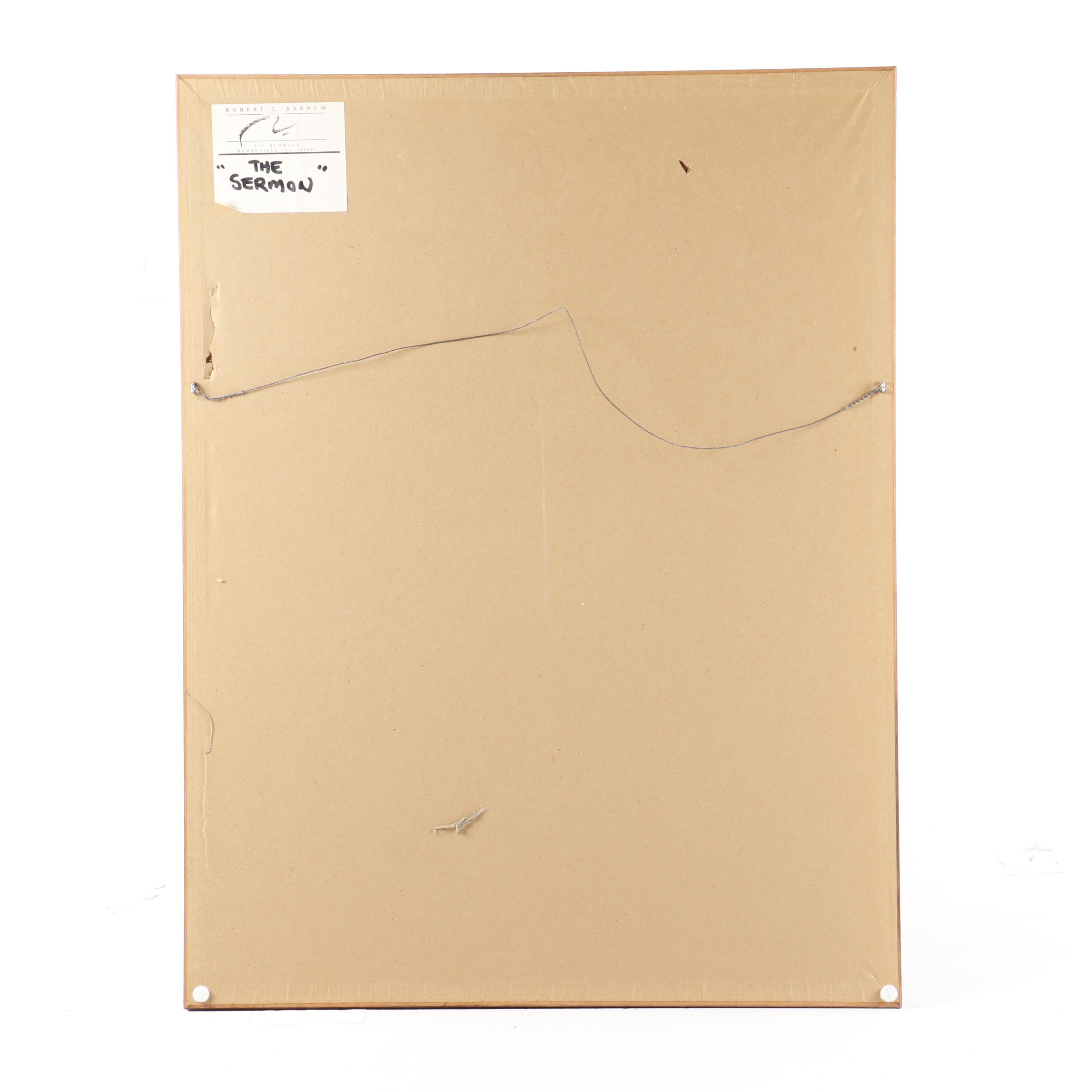 Robert Barnum Watercolor Painting "The Sermon"