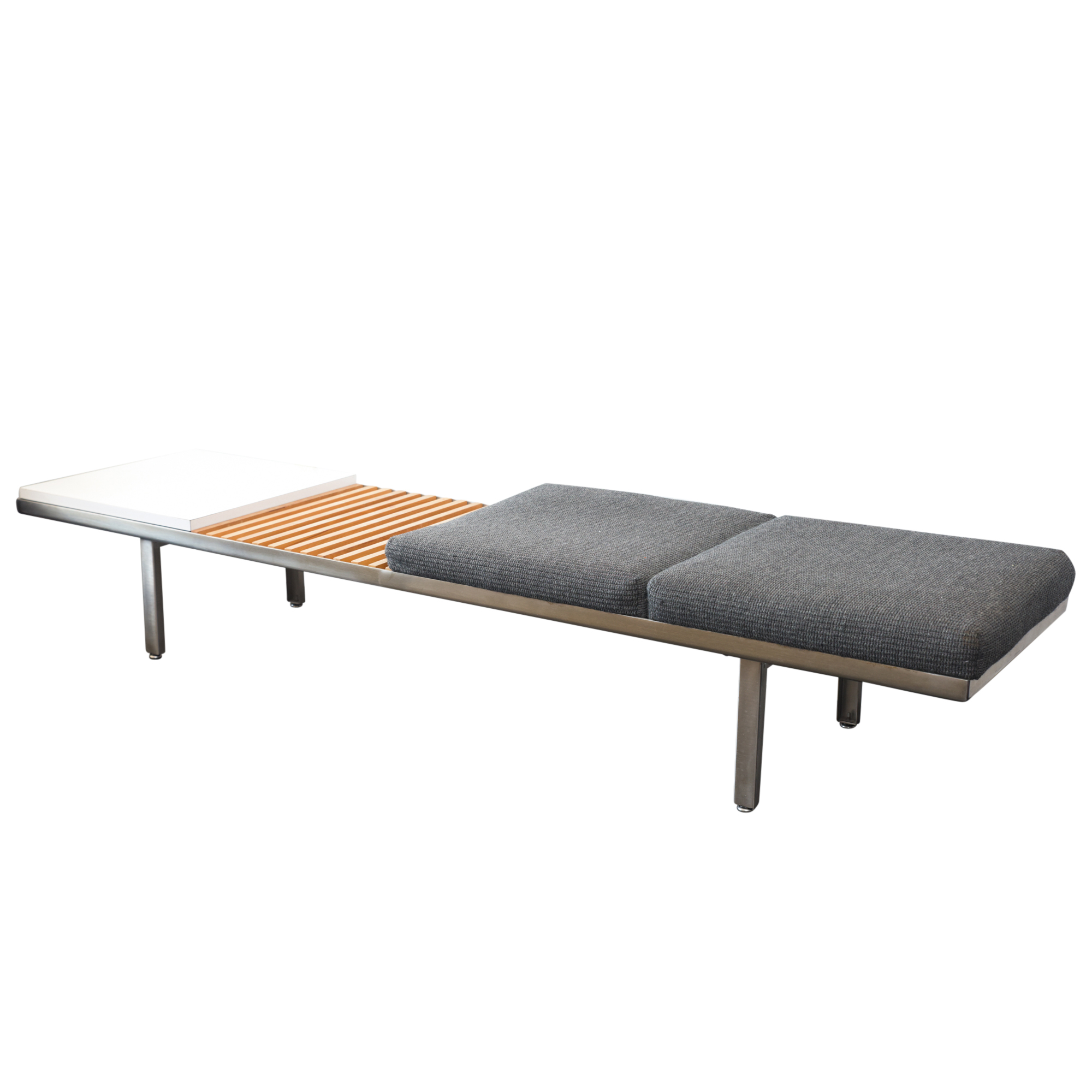 Mid Century Modern Style Metal and Wooden Entryway Bench, 21st Century